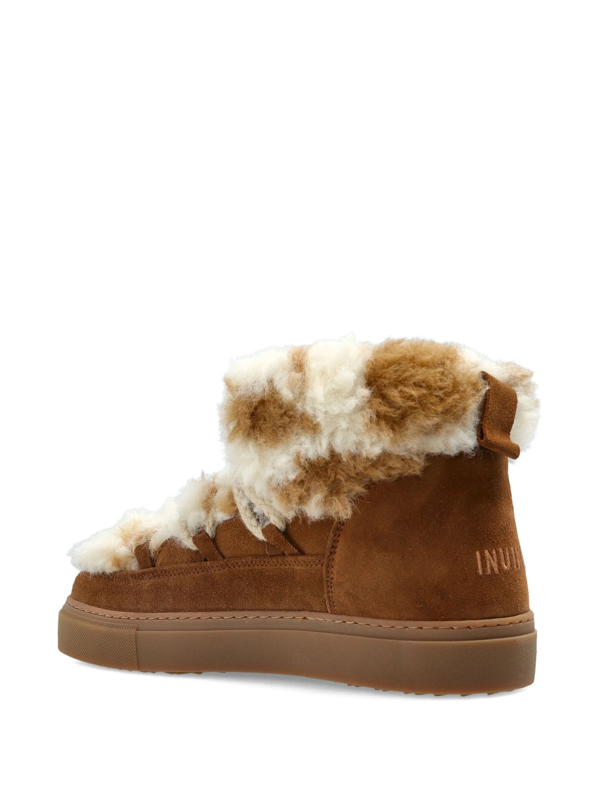 fur lace-up trainers