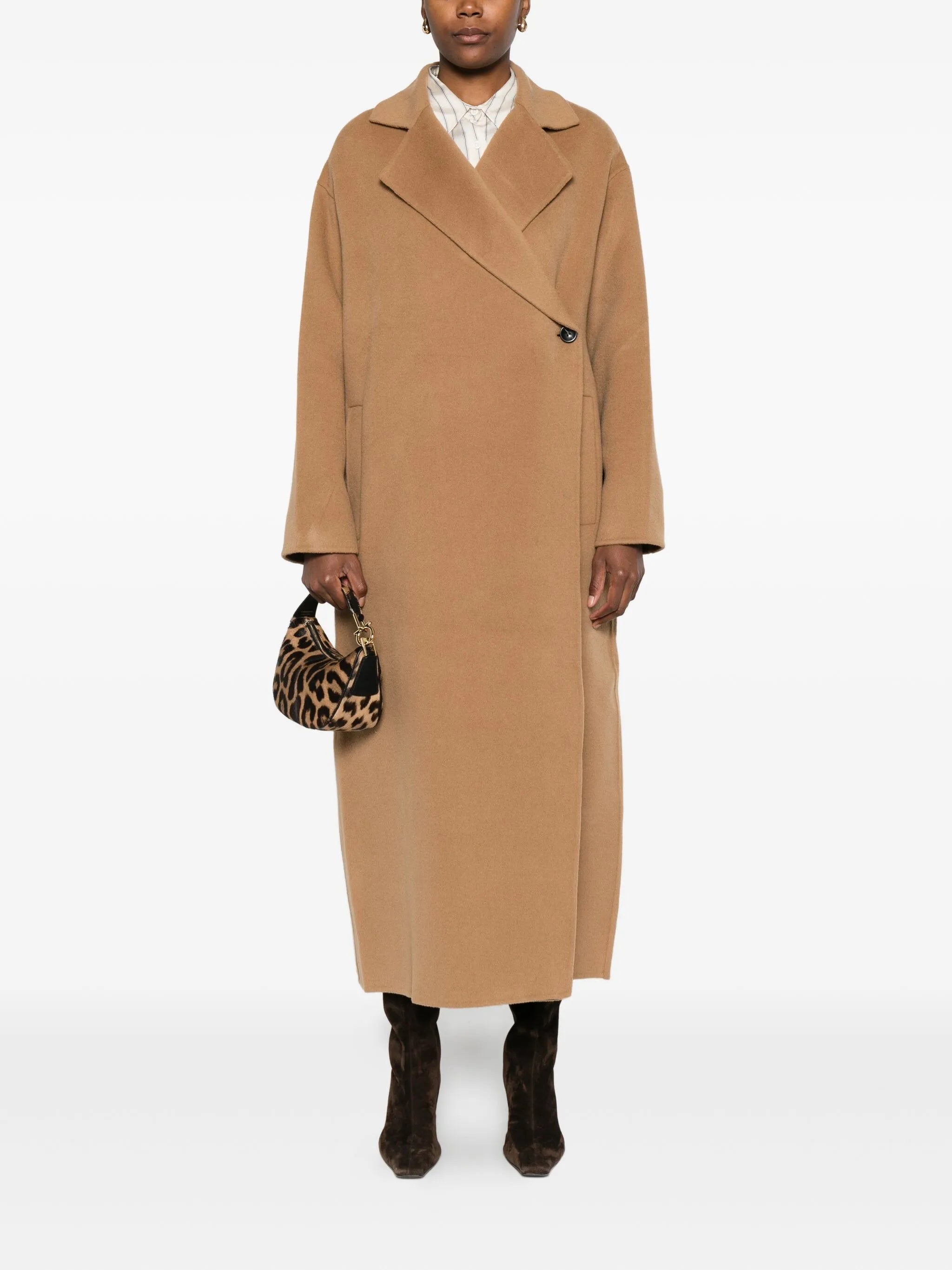double-breasted patch-pocket coat