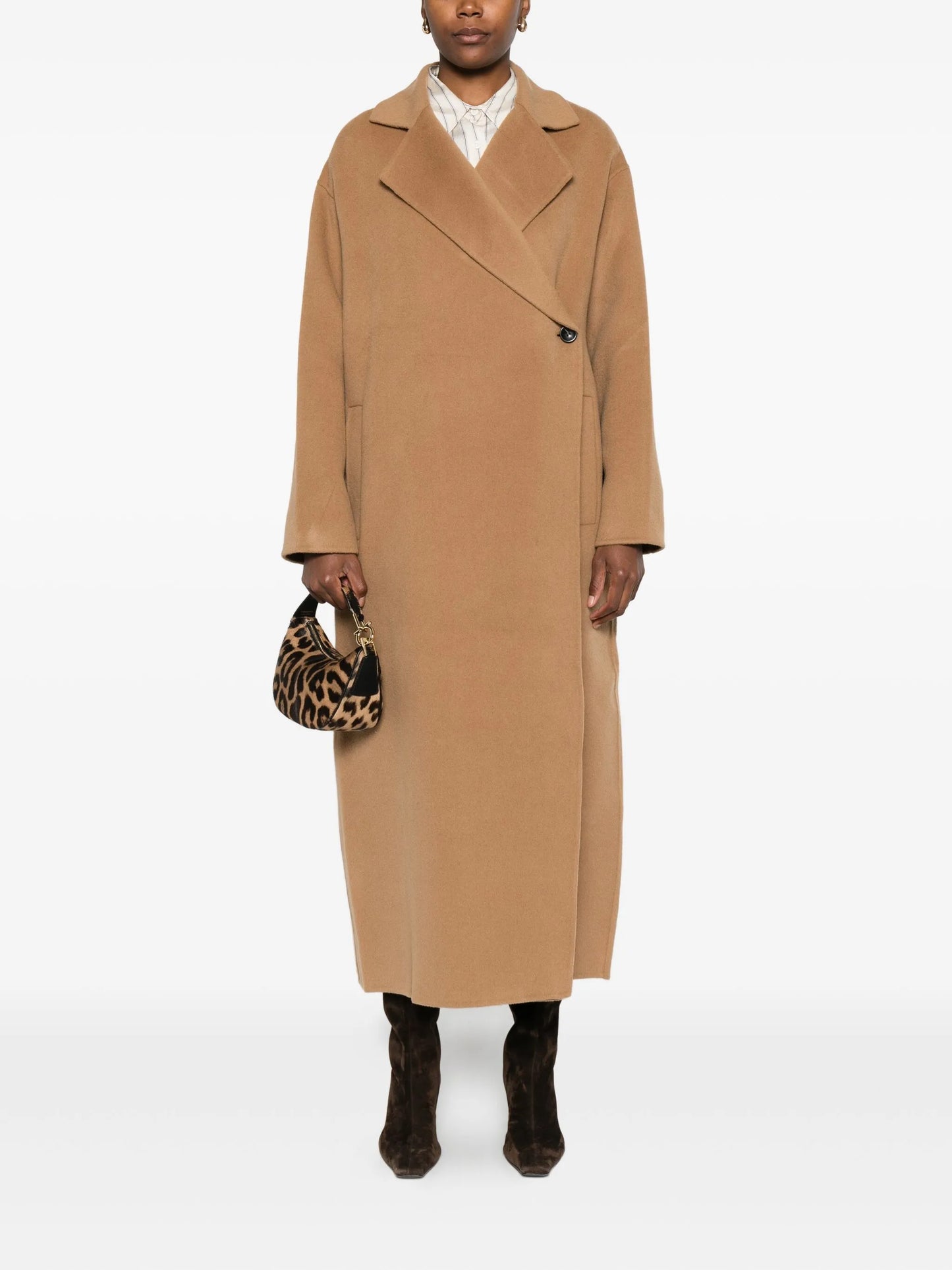 double-breasted patch-pocket coat