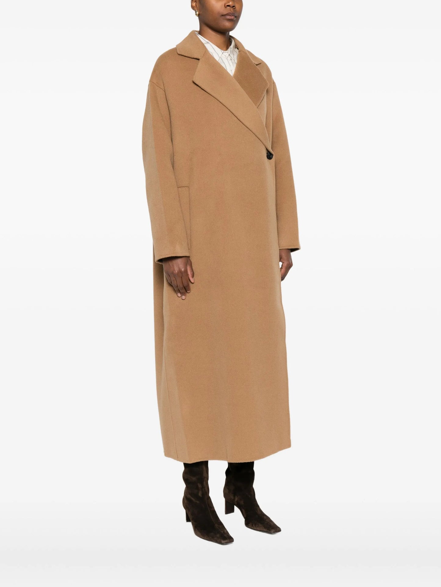 double-breasted patch-pocket coat