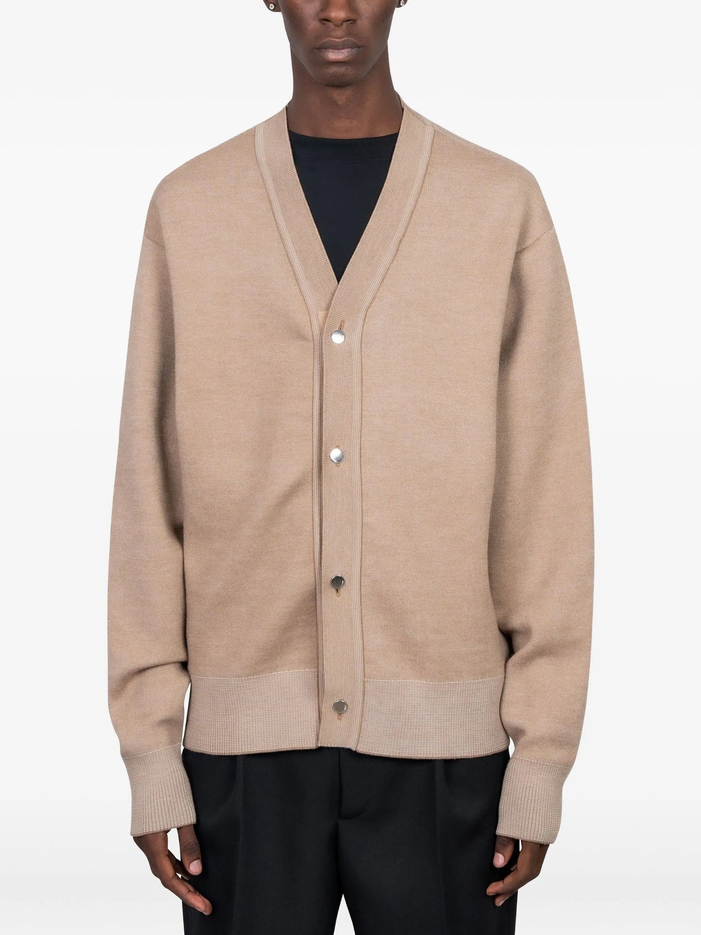 buttoned V-neck cardigan