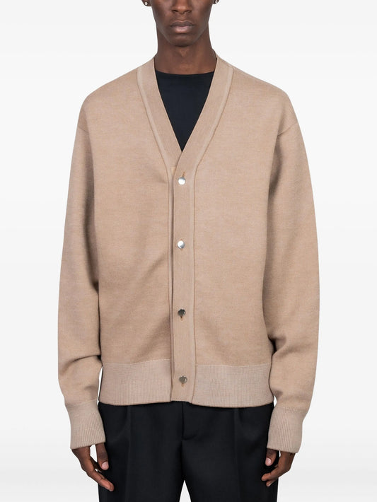 buttoned V-neck cardigan