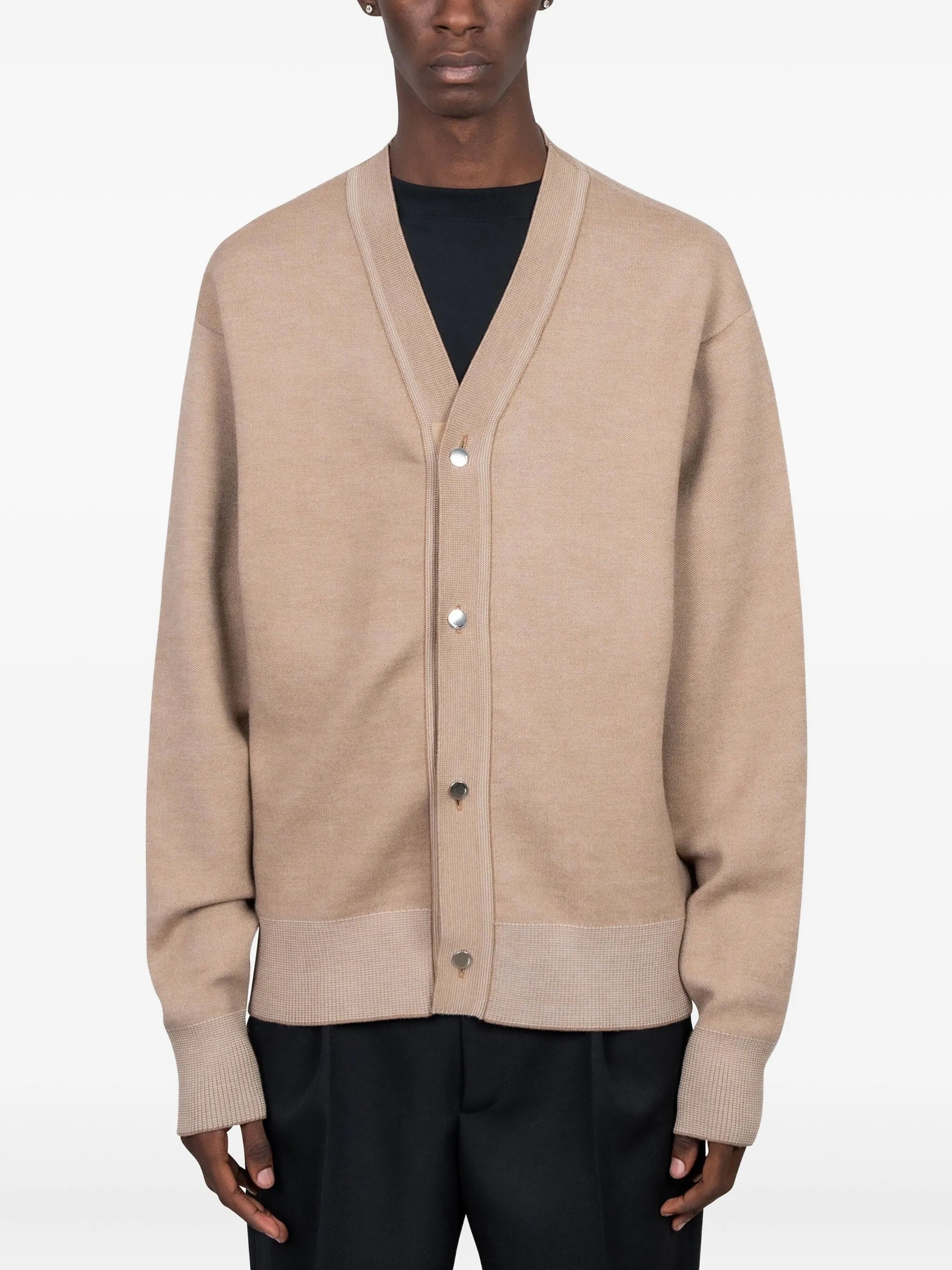 buttoned V-neck cardigan