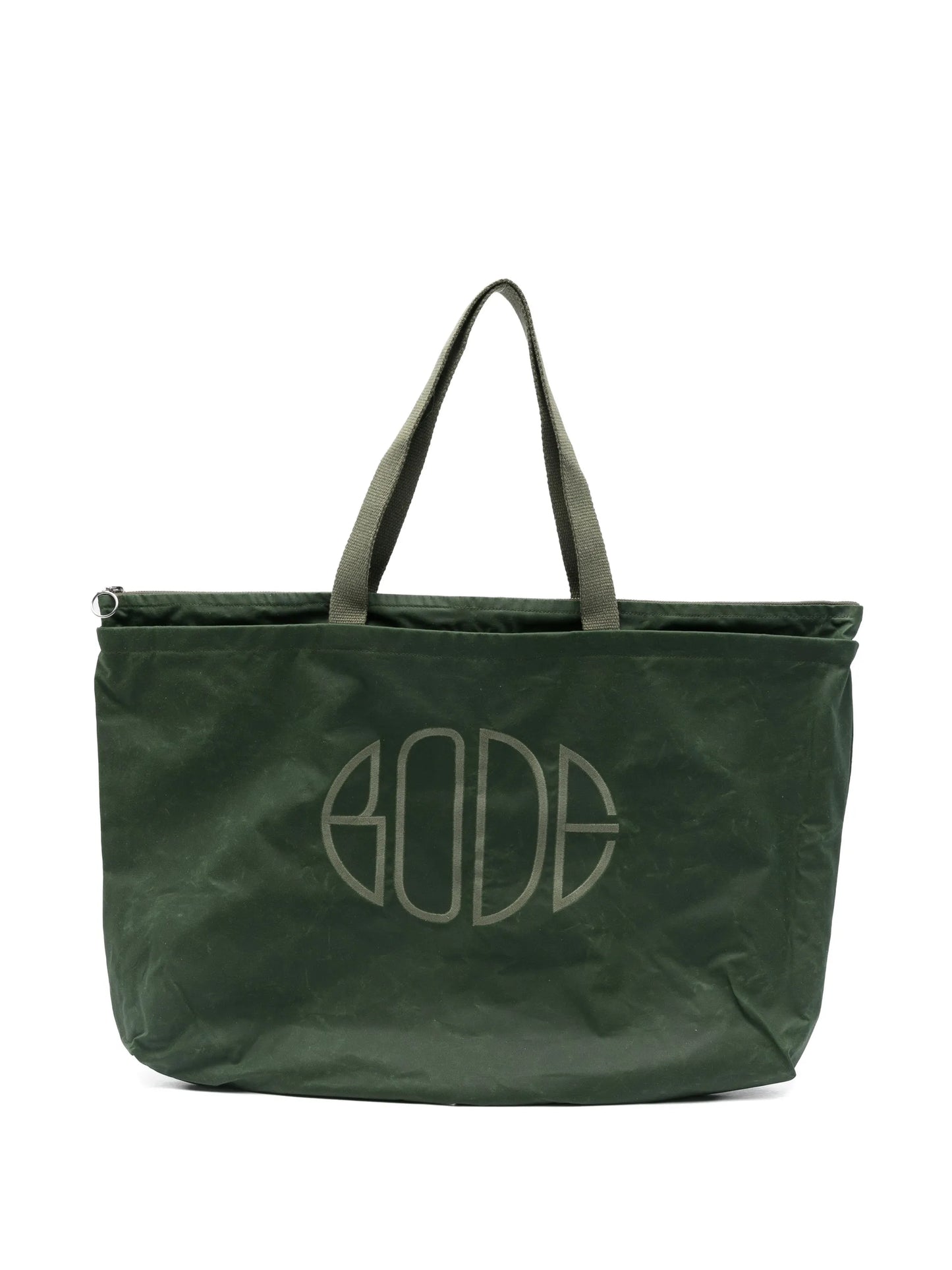 waxed cotton zip tote