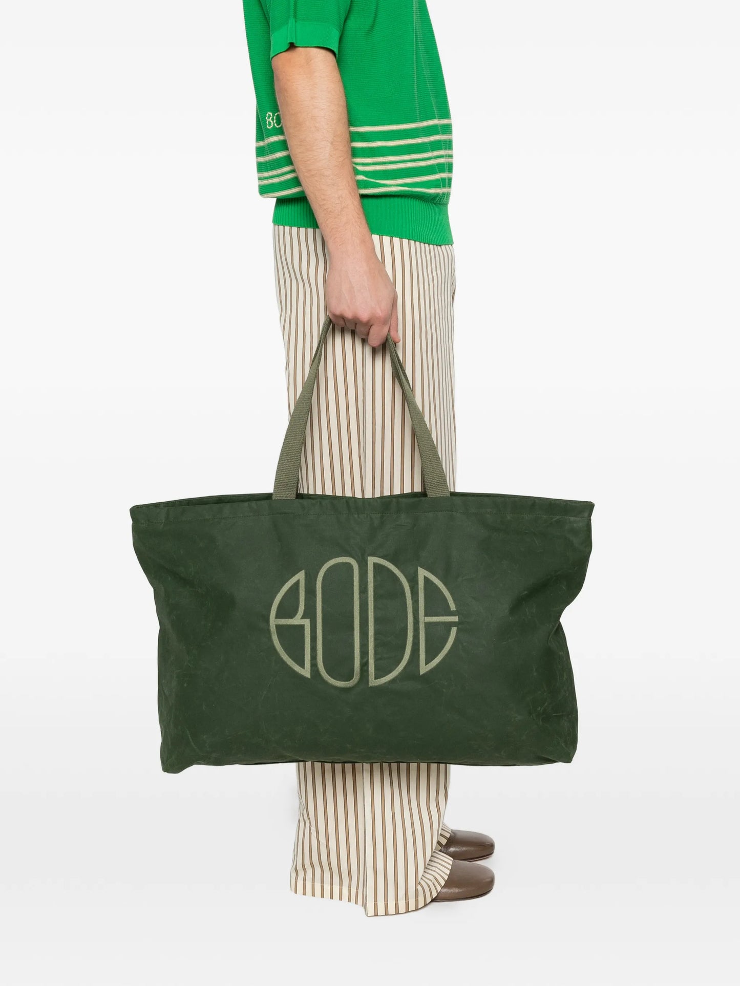 waxed cotton zip tote