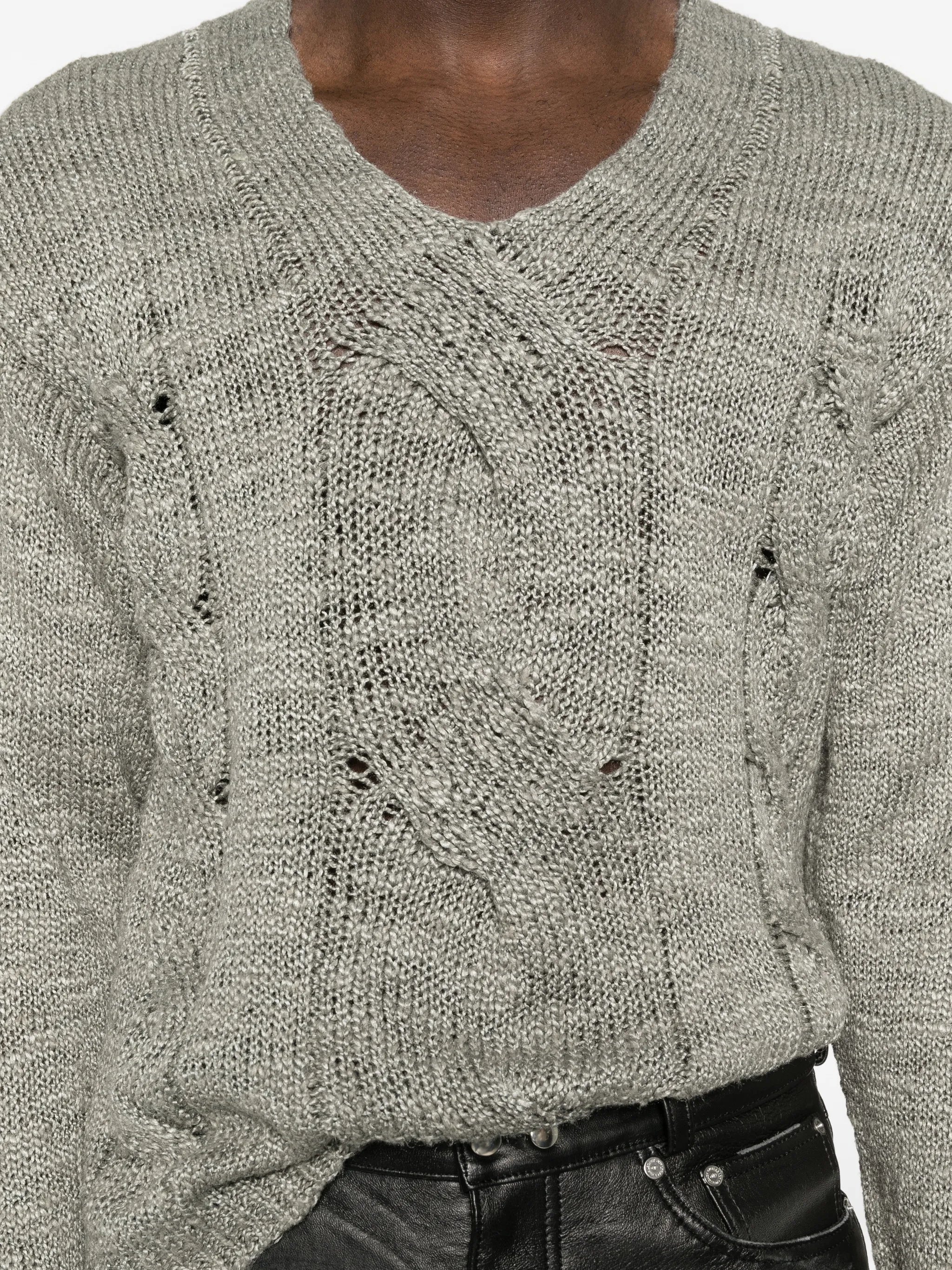 Link cable-knit sweater