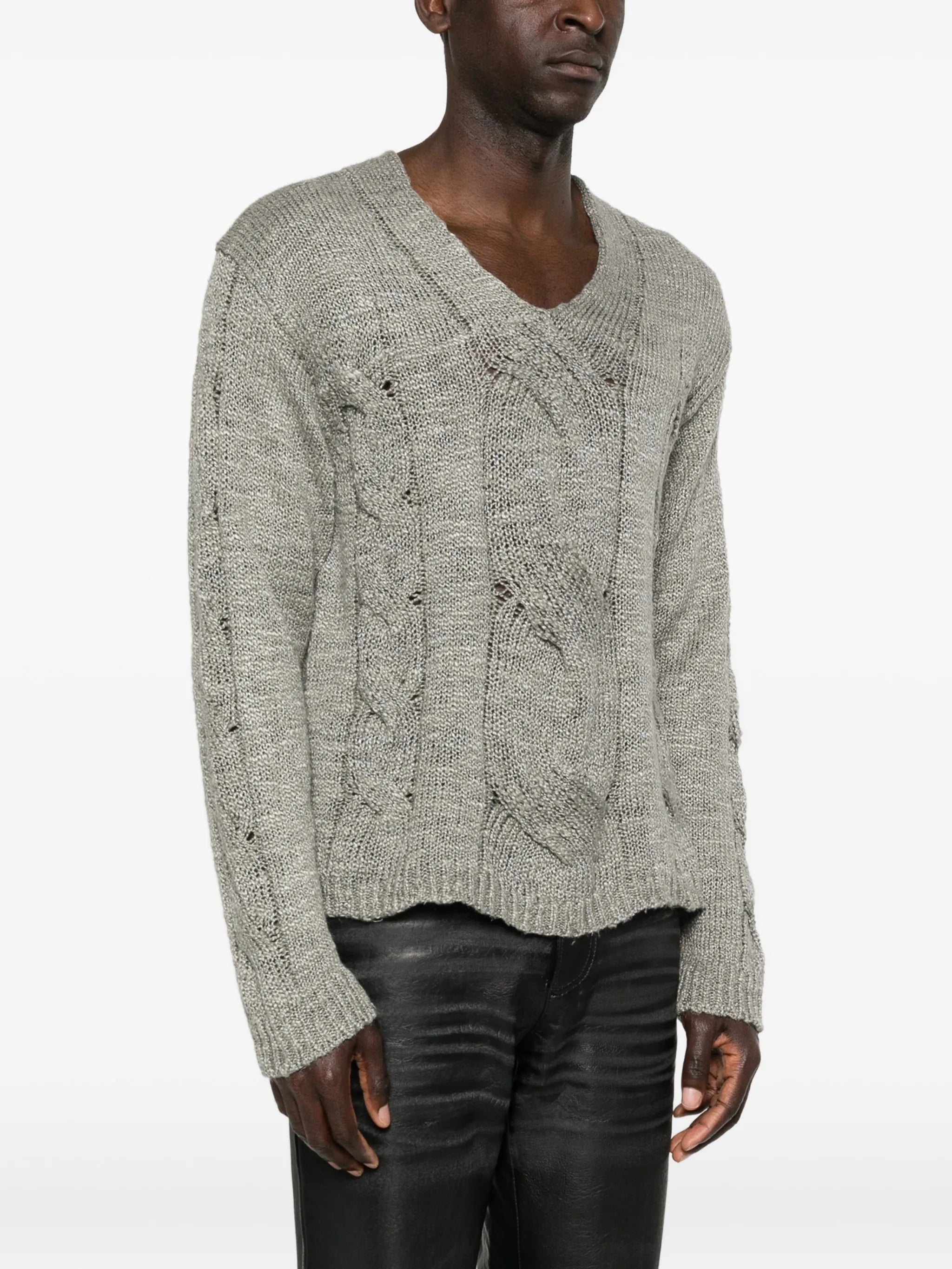 Link cable-knit sweater