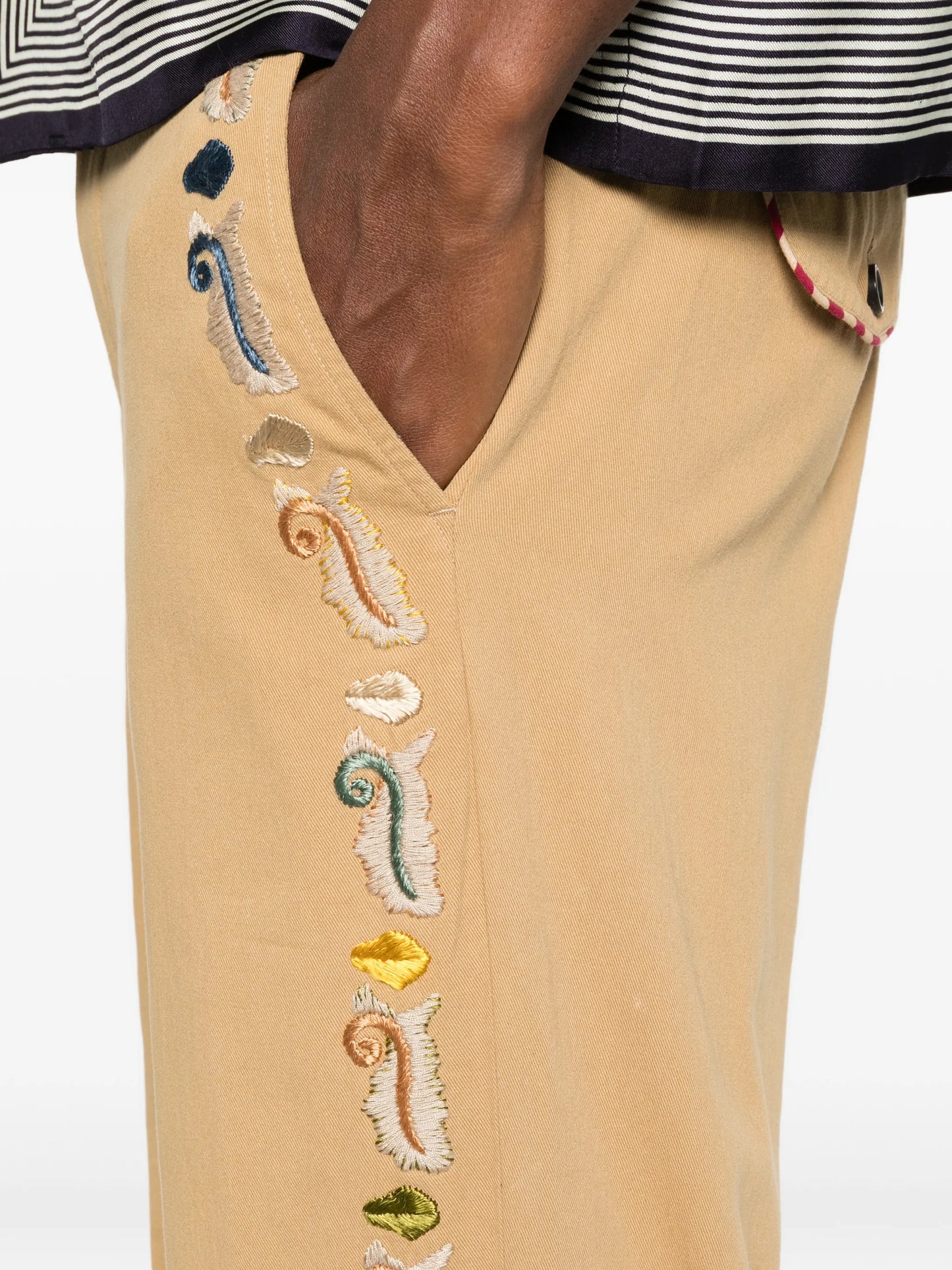 Feather Runner embroidered trousers