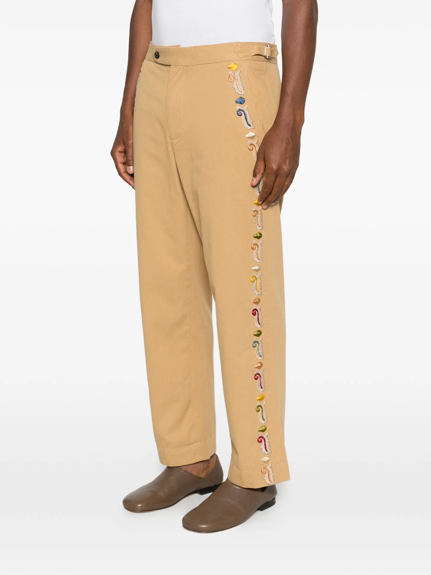 Feather Runner embroidered trousers