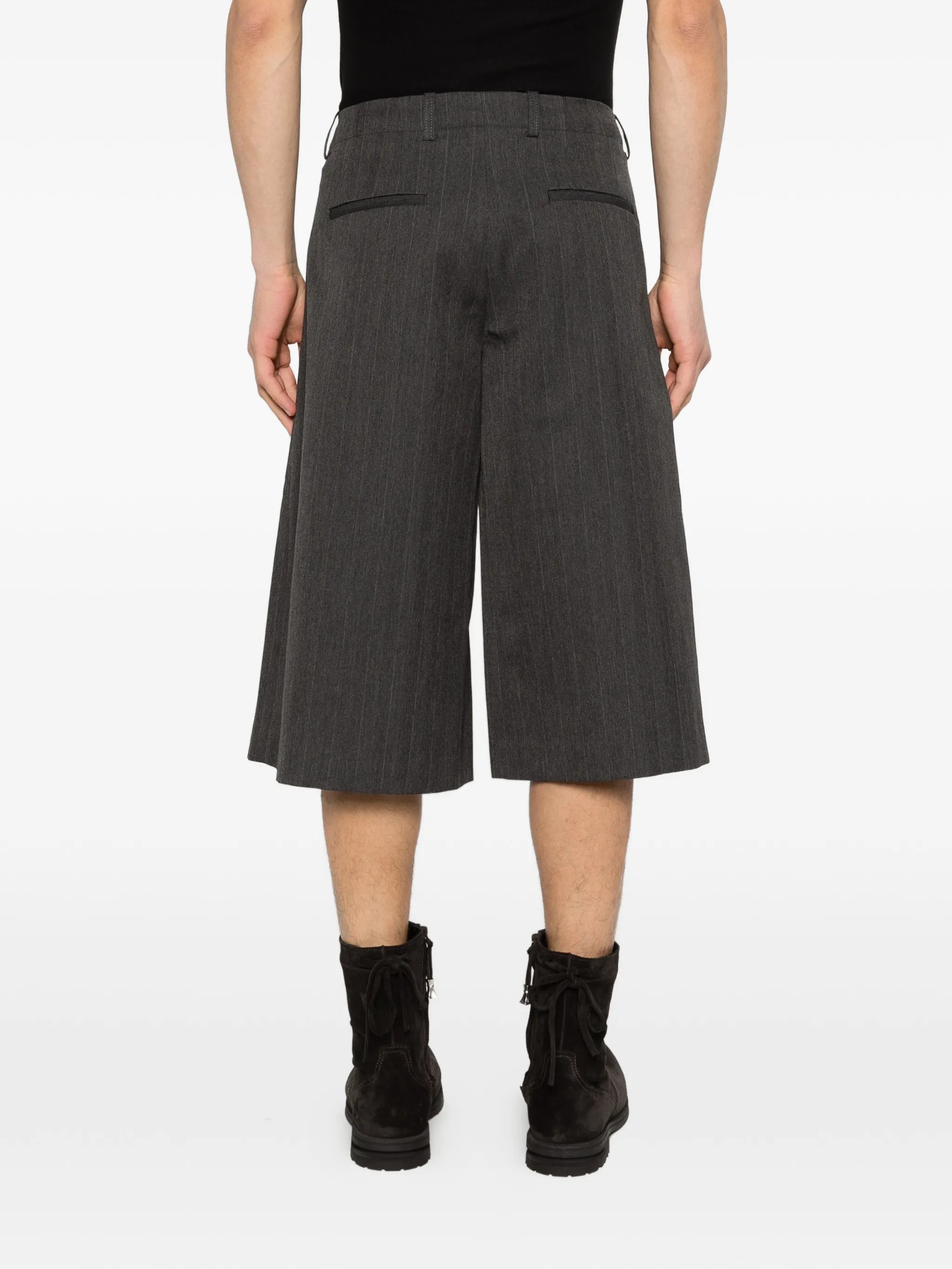 Split pinstripe shorts