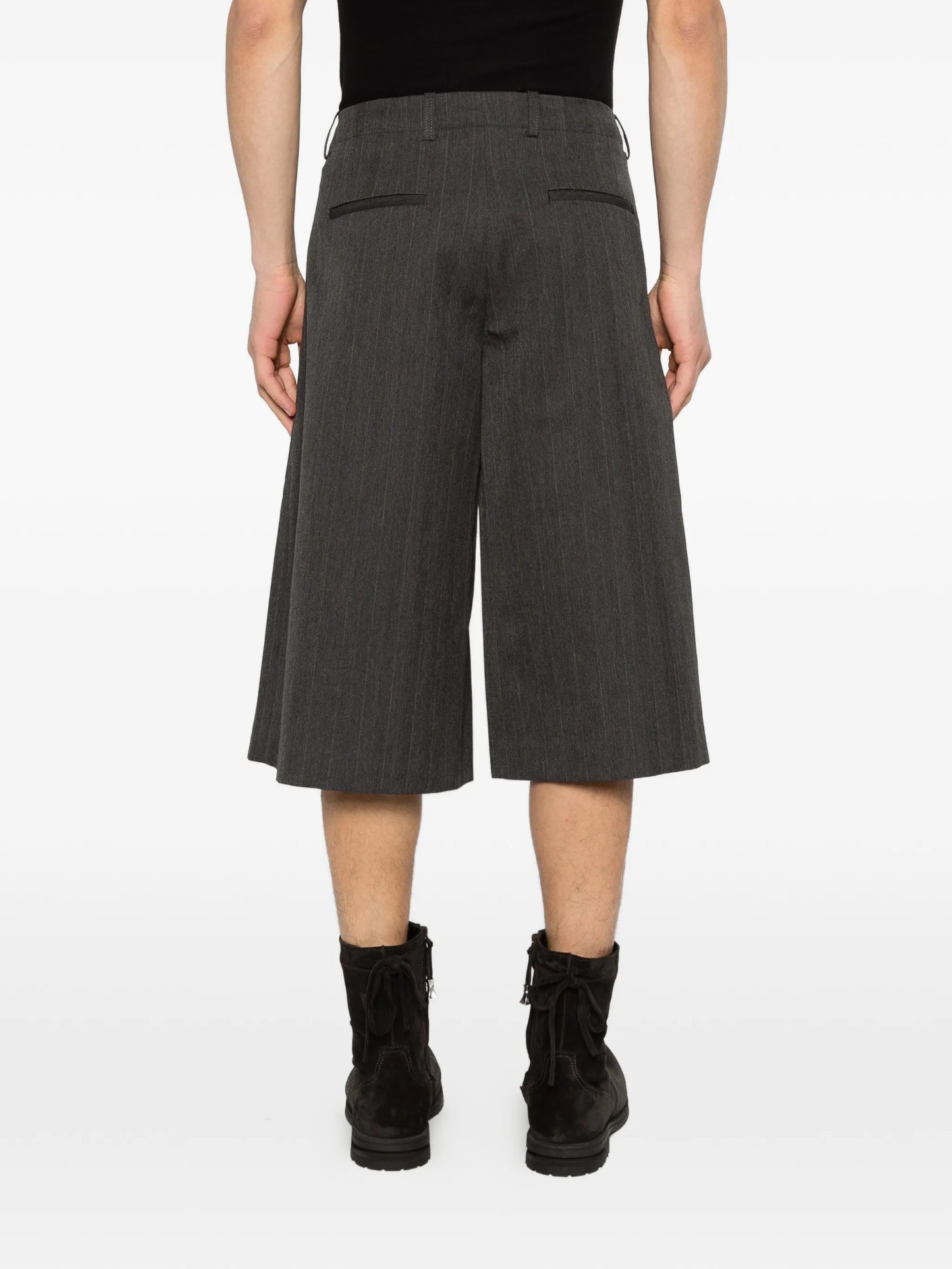 Split pinstripe shorts