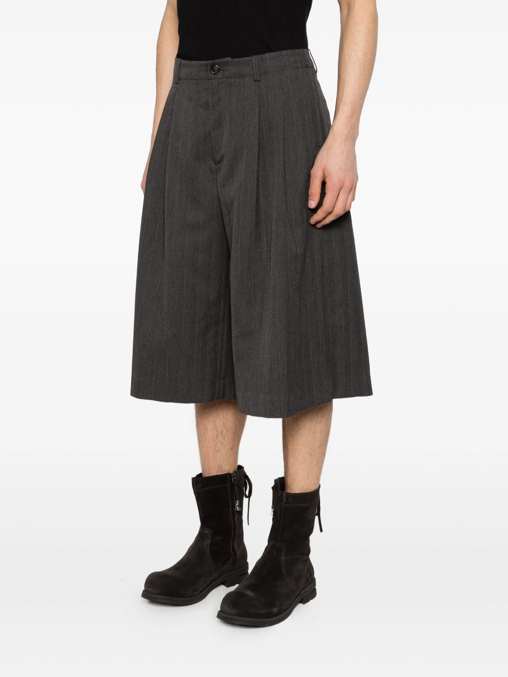 Split pinstripe shorts