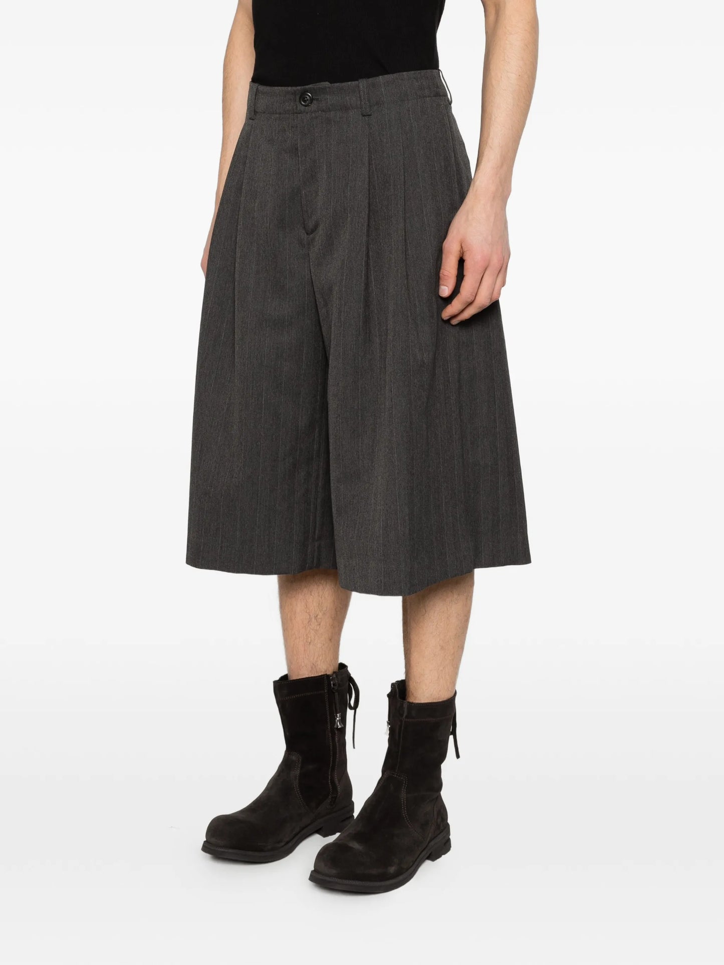 Split pinstripe shorts