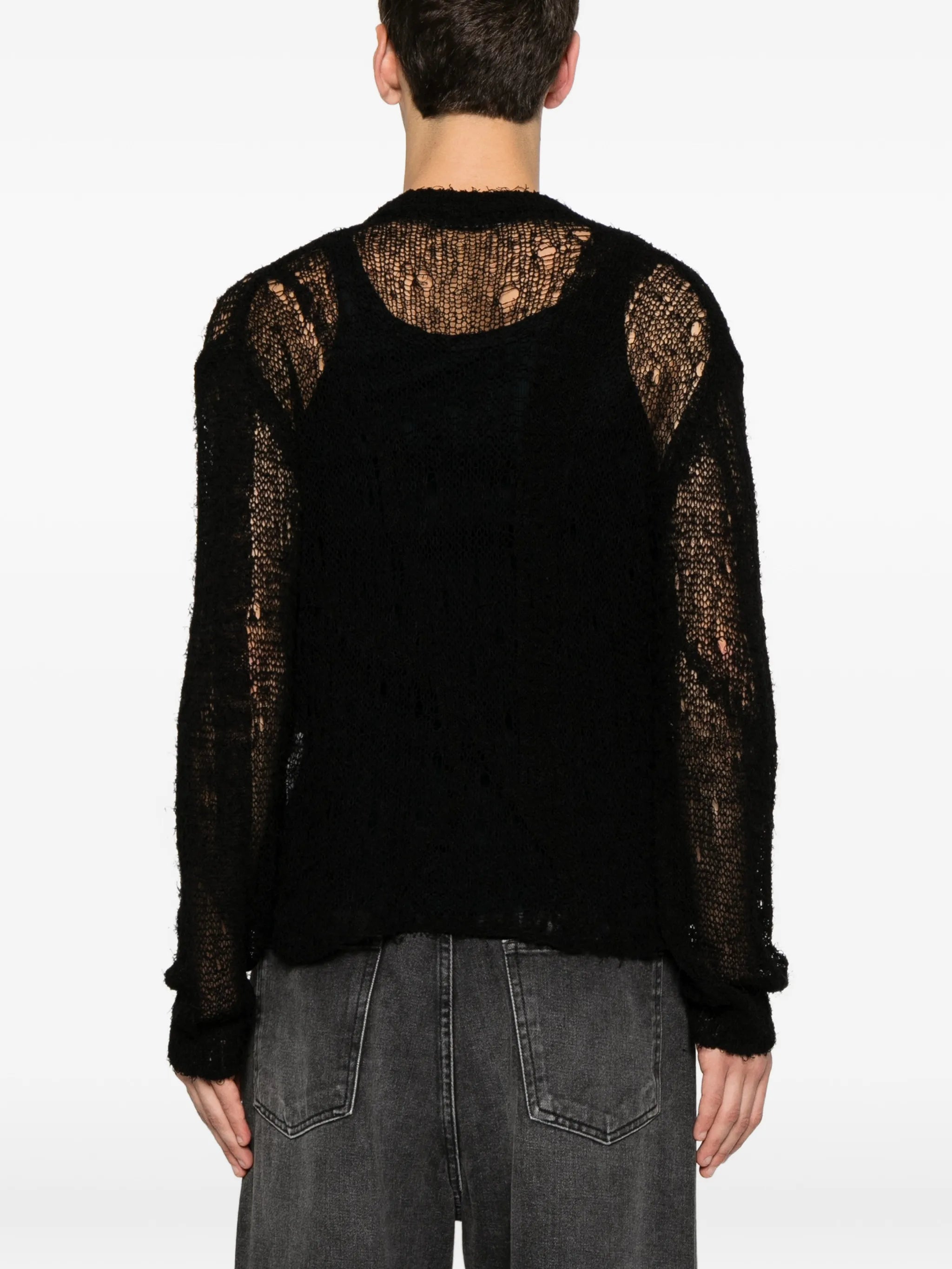 Academy ragged open-knit cardigan