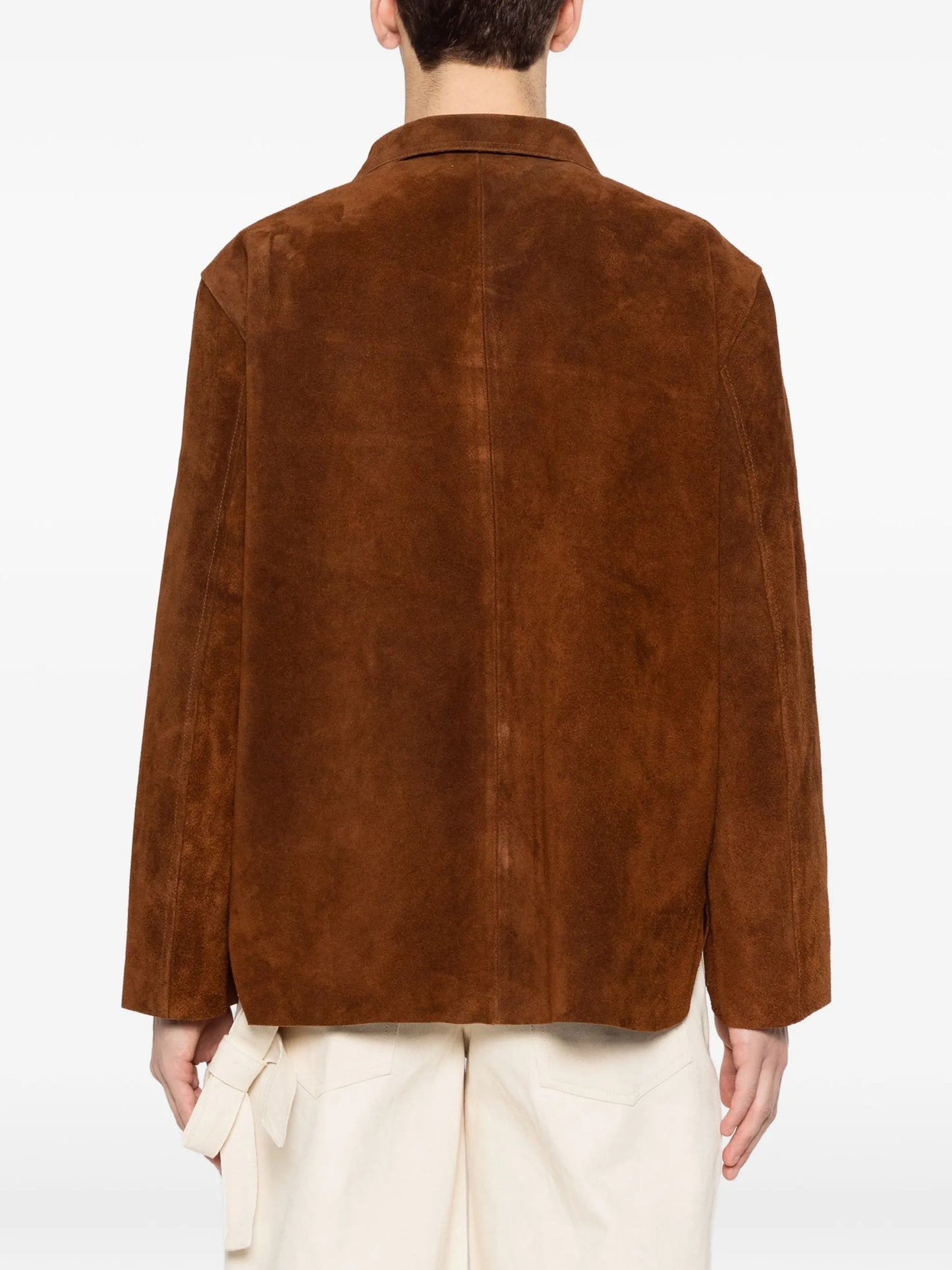 patch pocket suede overshirt