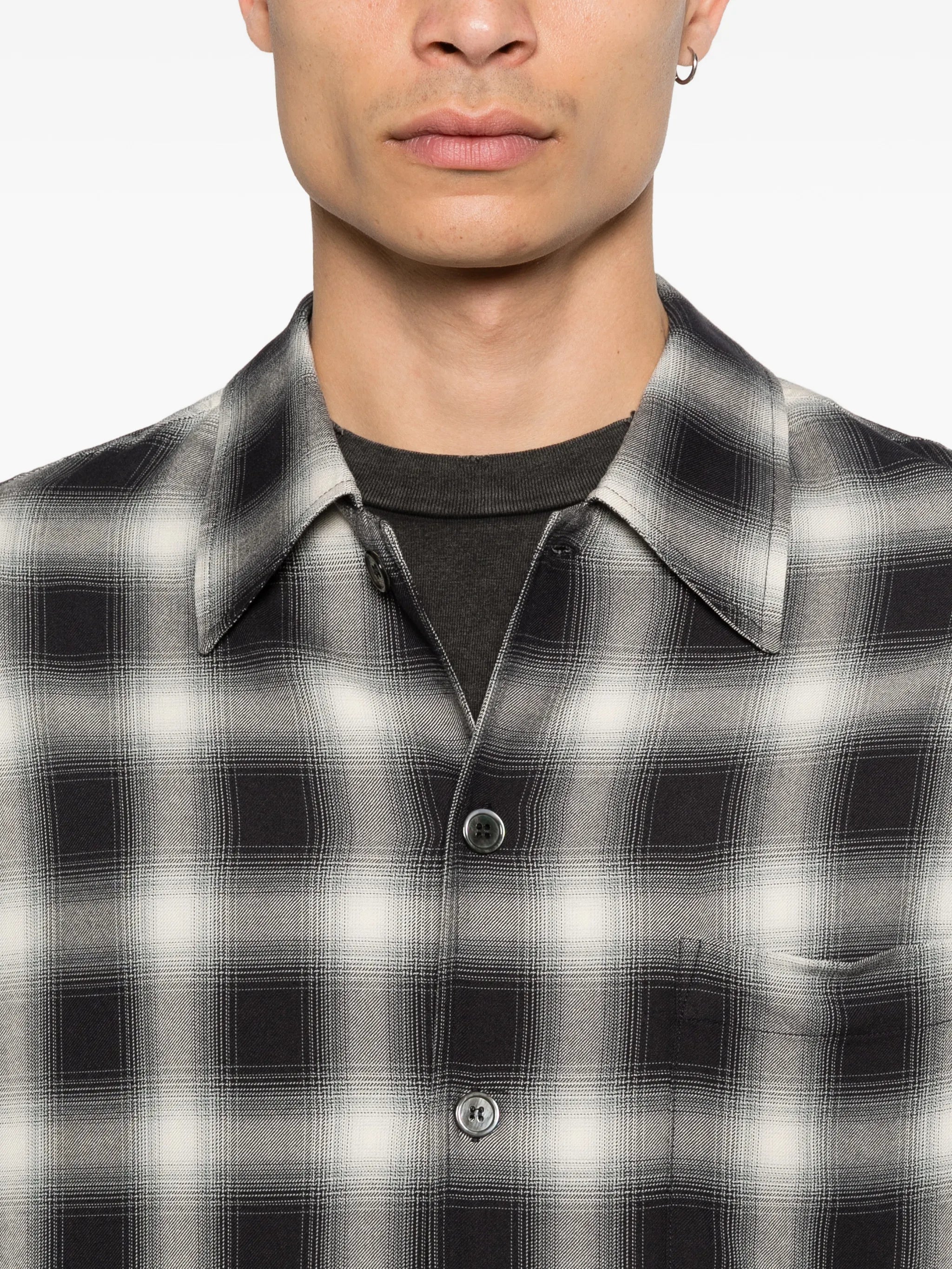 Every check-pattern button-down cotton shirt