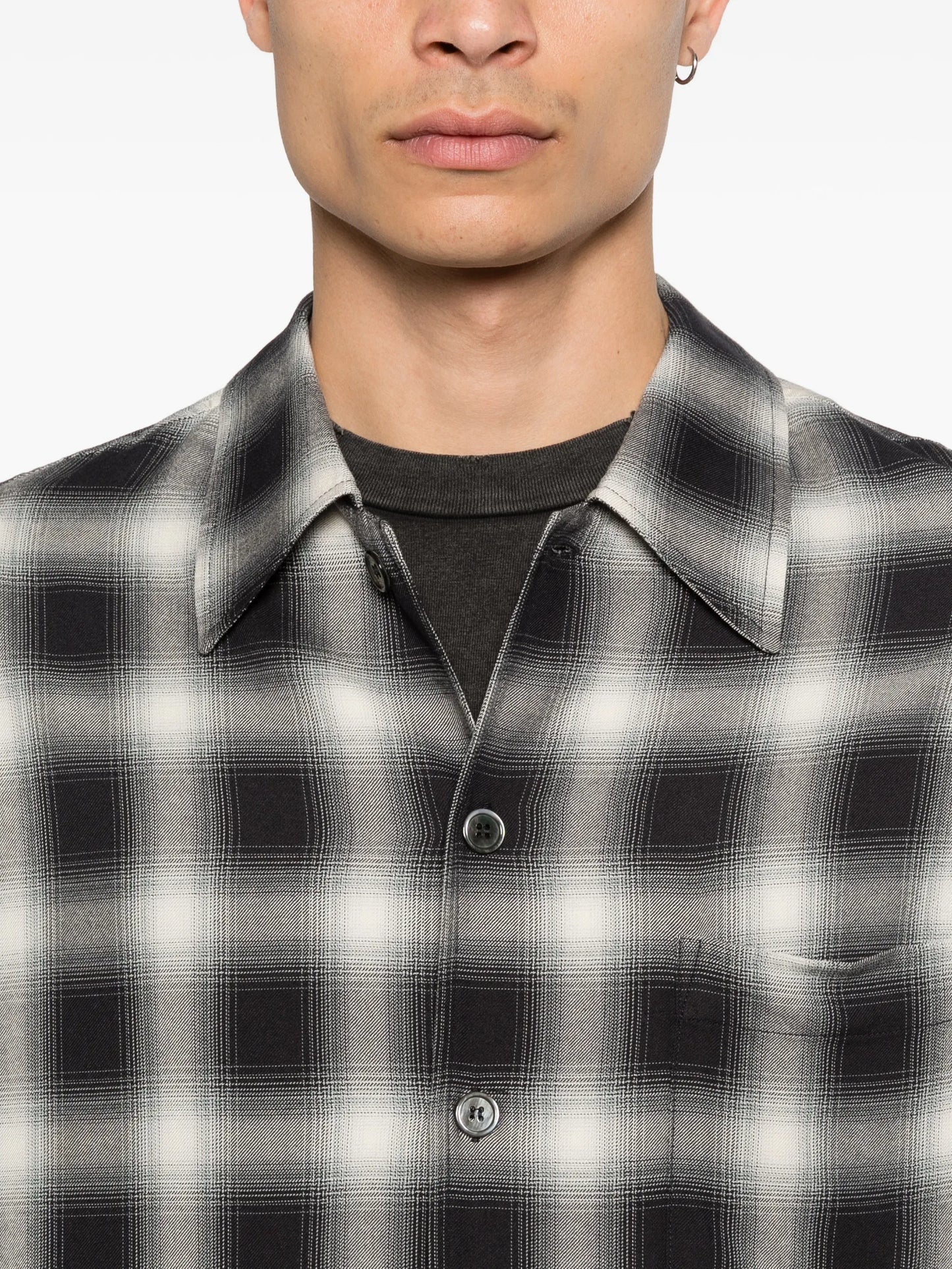 Every check-pattern button-down cotton shirt