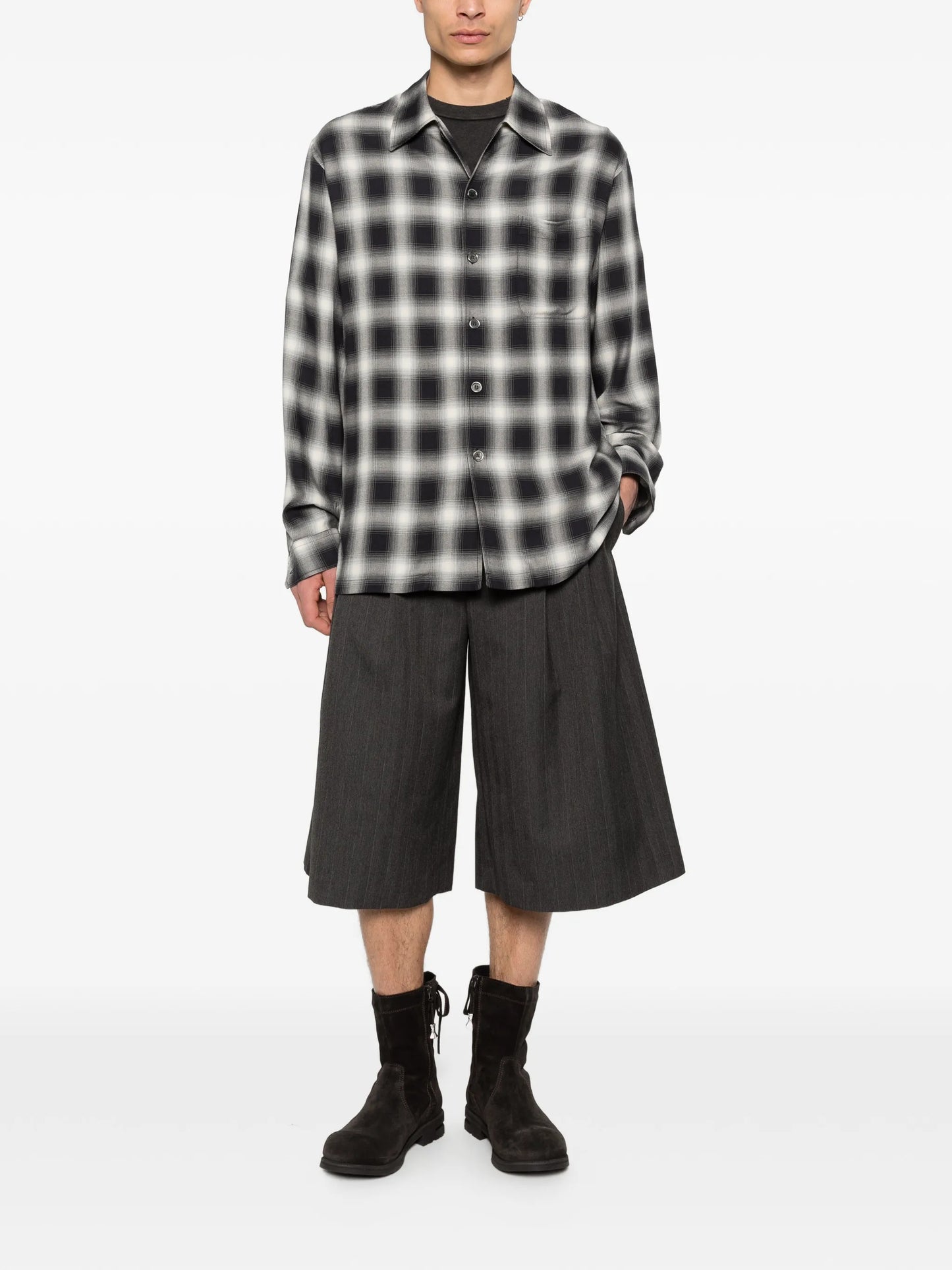 Every check-pattern button-down cotton shirt