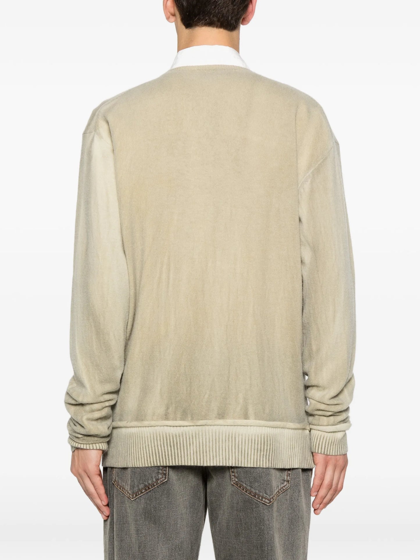 spray-dyed wool cardigan