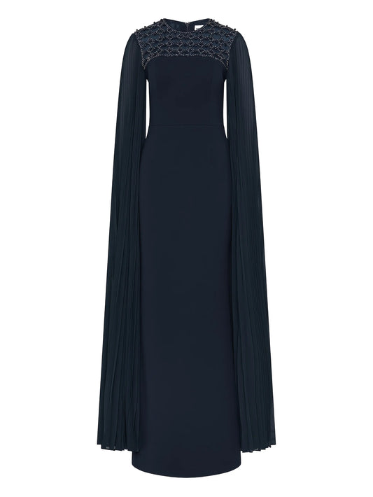 Memphis embellished pleated maxi dress