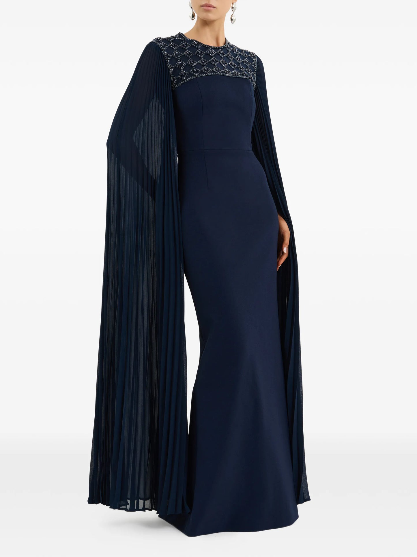 Memphis embellished pleated maxi dress