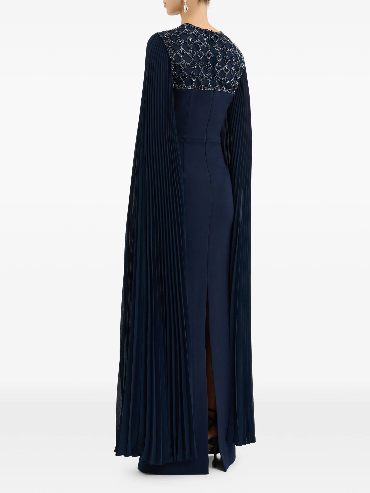 Memphis embellished pleated maxi dress
