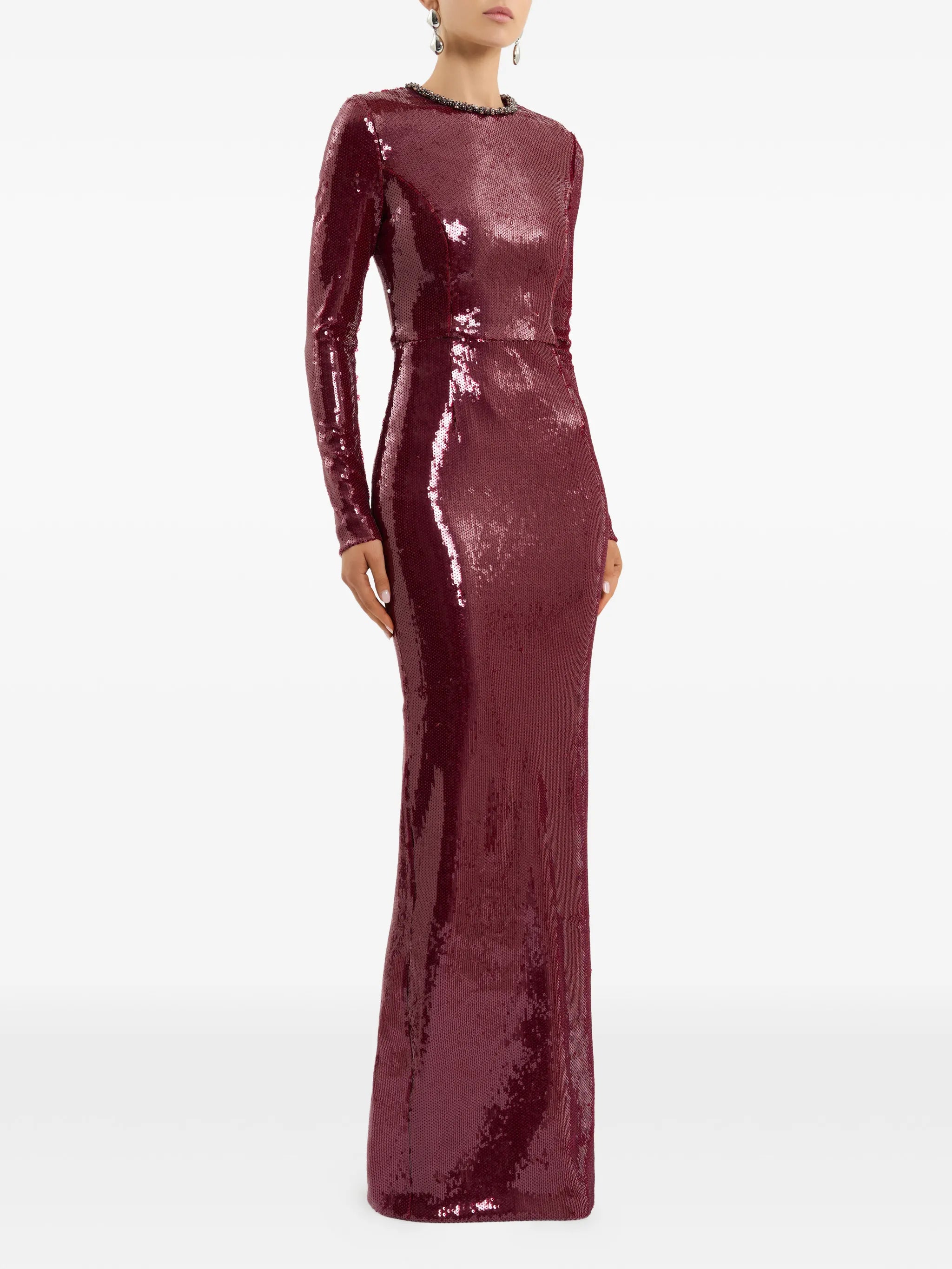 Nero sequin-embellished maxi dress
