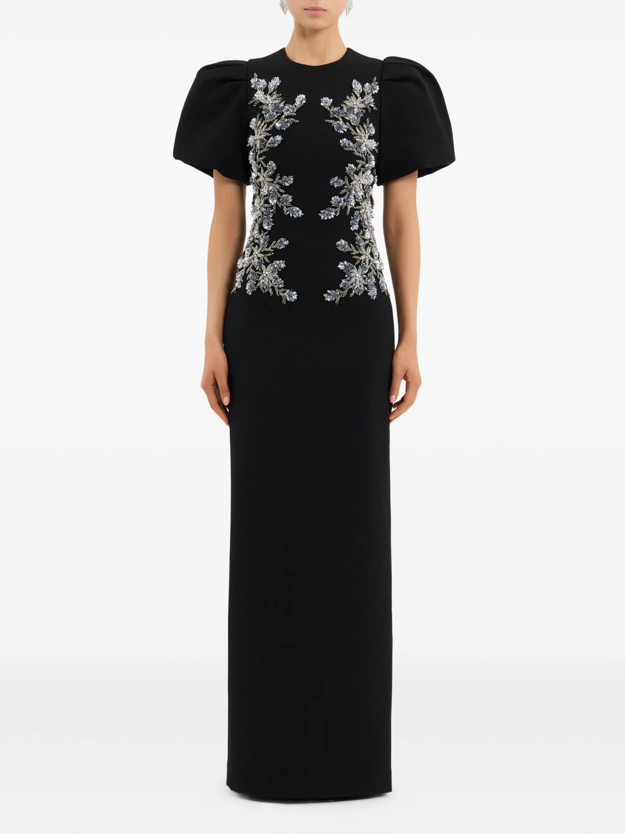 Zephyr puff-sleeve maxi dress