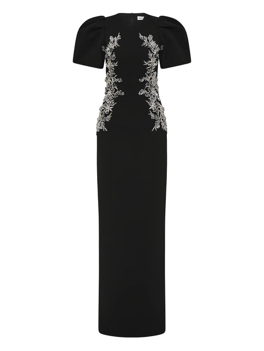 Zephyr puff-sleeve maxi dress