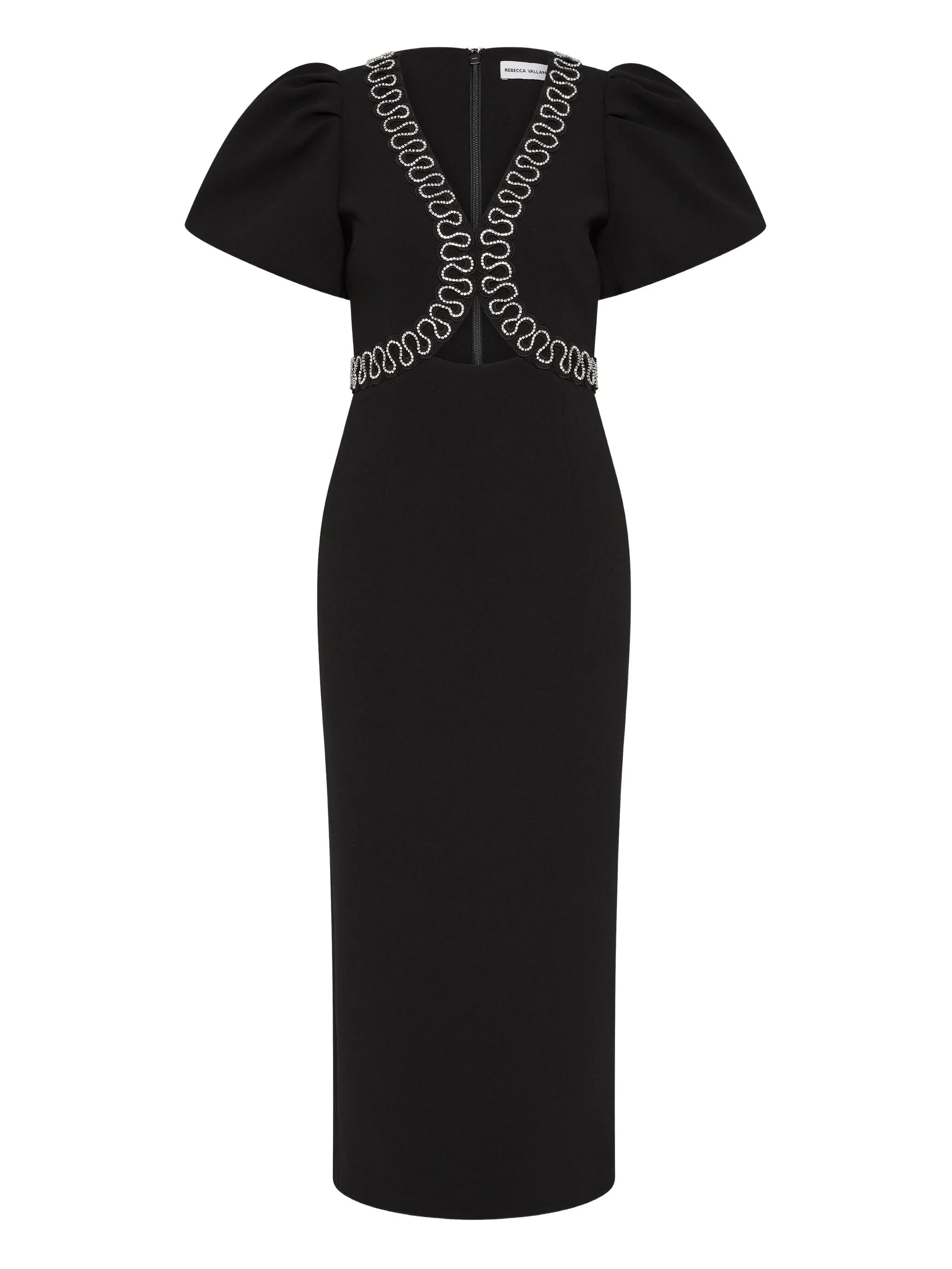 Nyx puff-sleeve midi dress