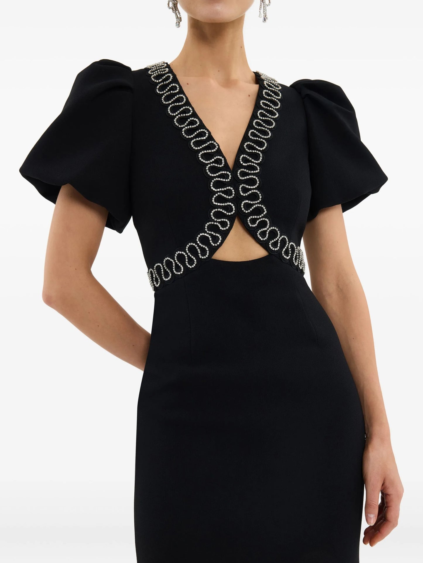 Nyx puff-sleeve midi dress