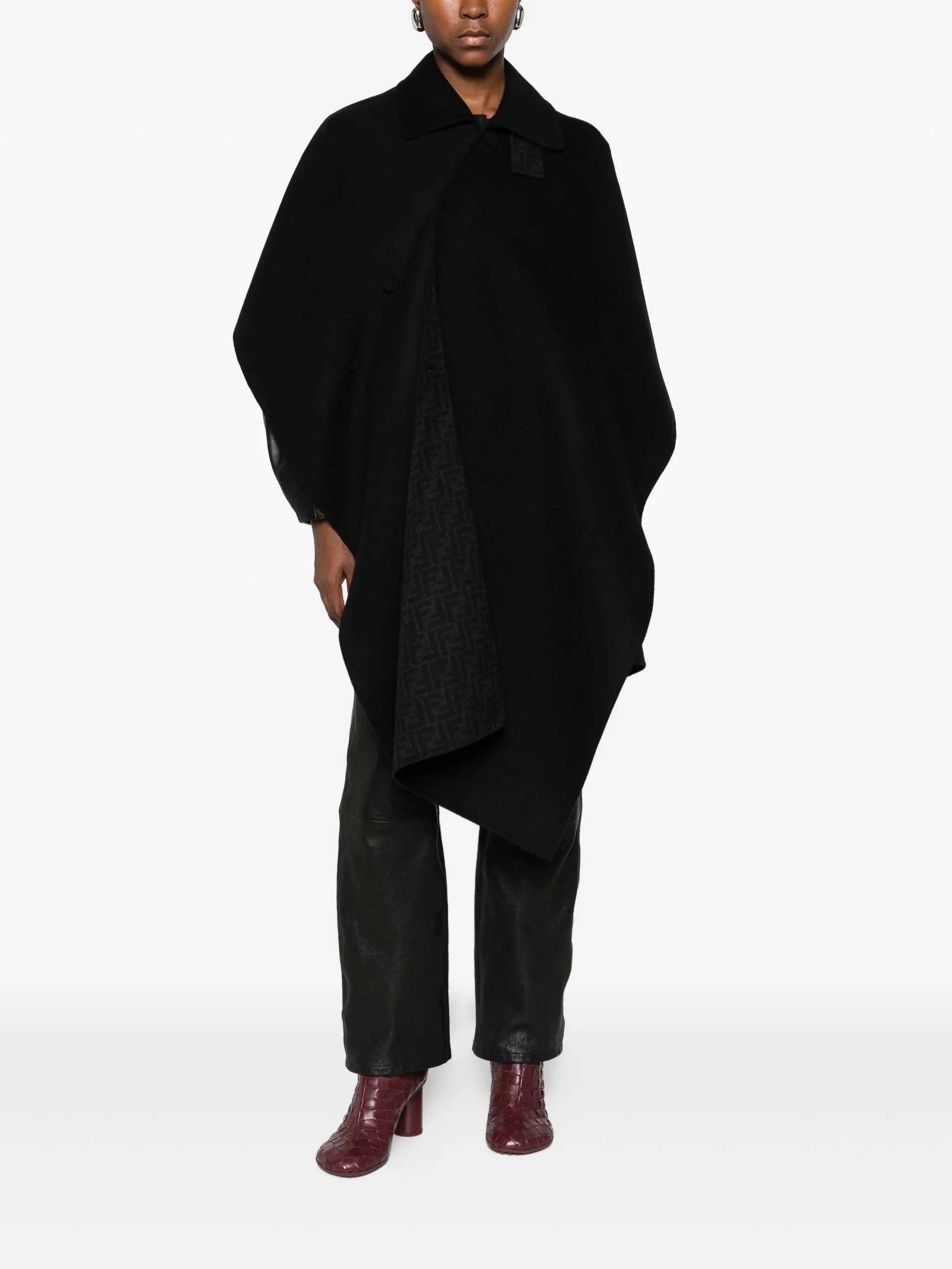 buttoned cape