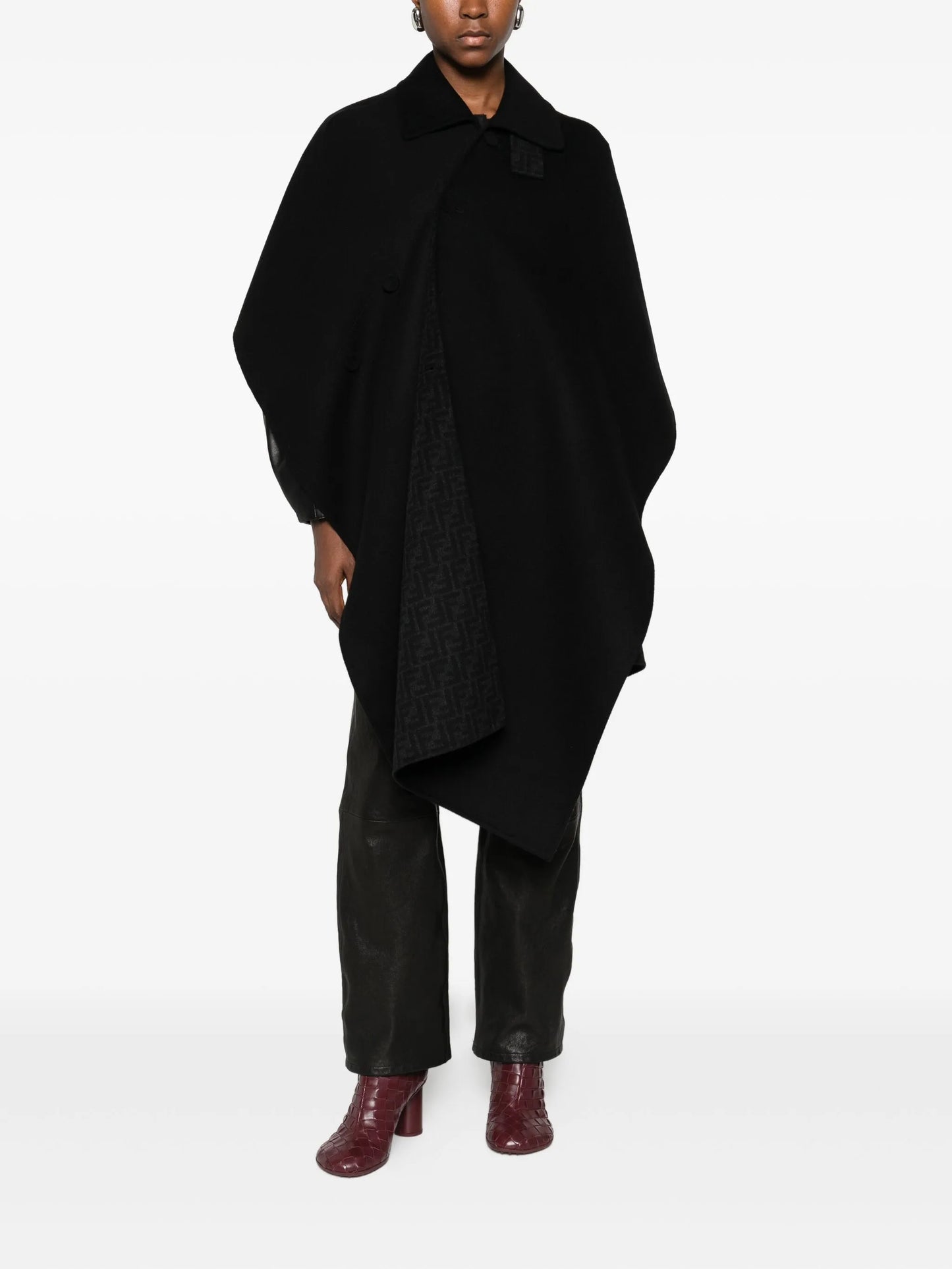 buttoned cape