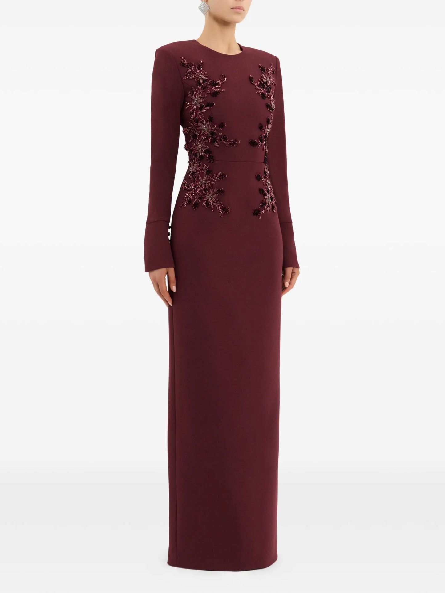 Lulee embellished long-sleeve maxi dress