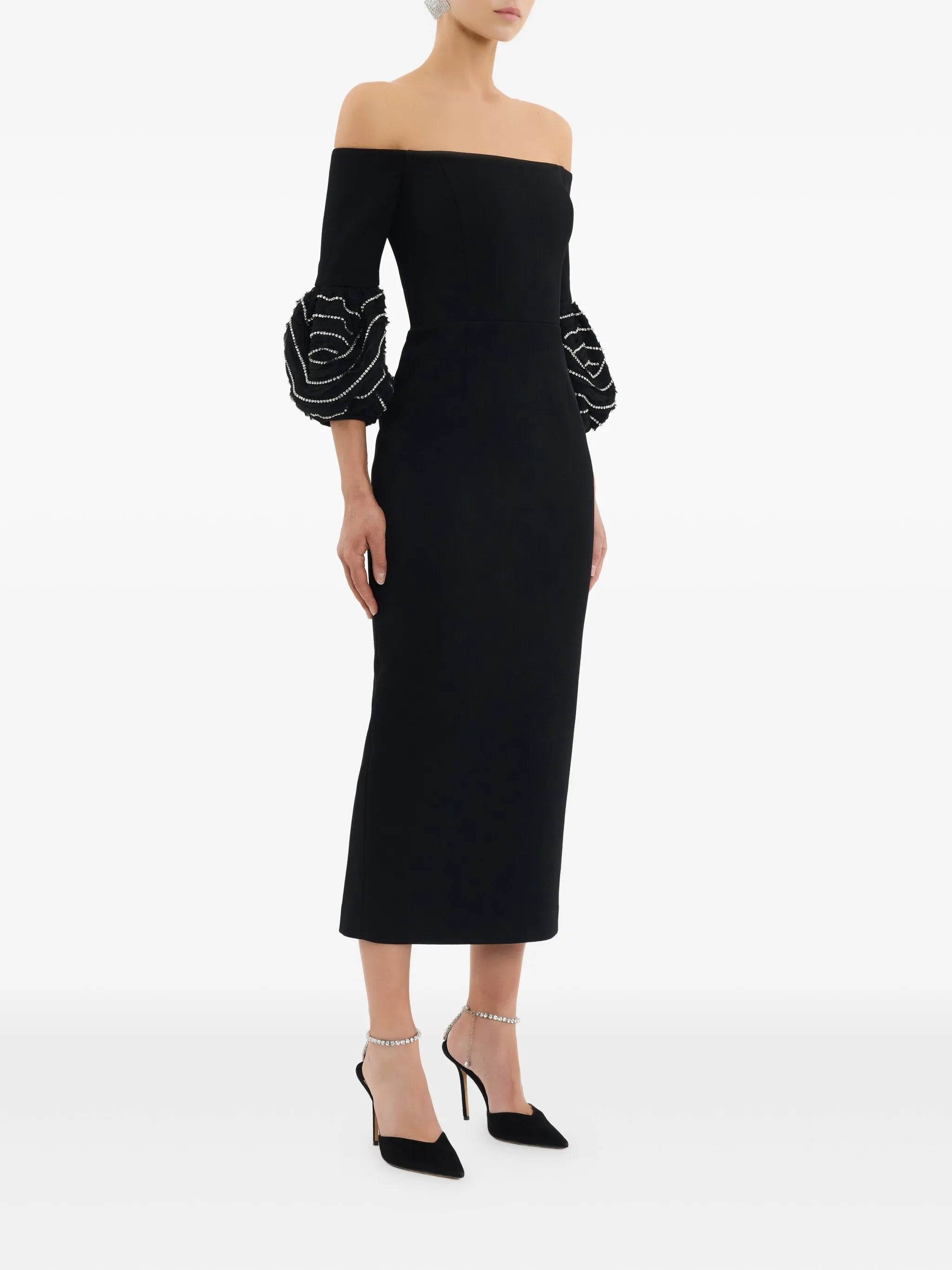 Bellatrix off shoulder ruffled midi dress