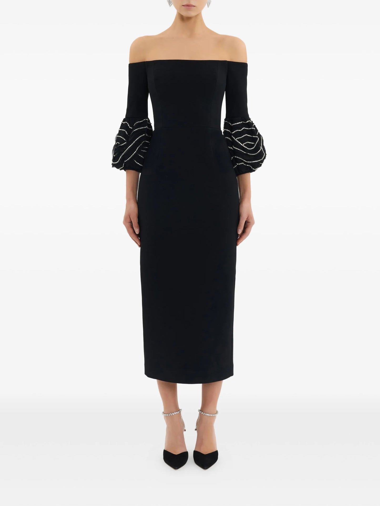 Bellatrix off shoulder ruffled midi dress