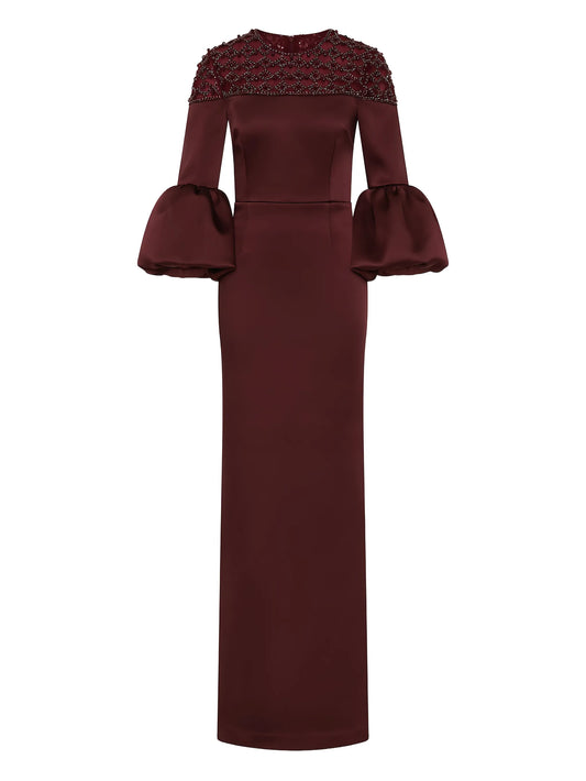 Alora embellished bell-sleeve maxi dress