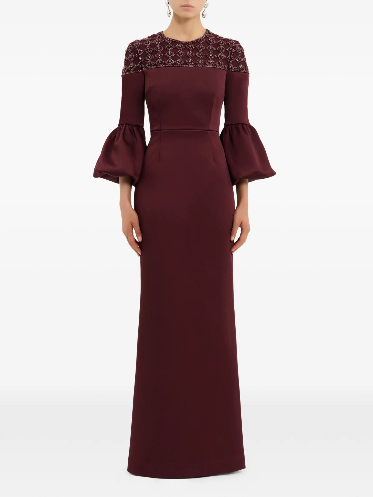 Alora embellished bell-sleeve maxi dress