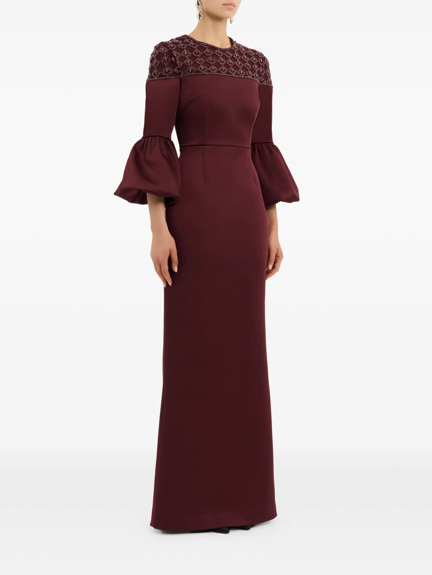 Alora embellished bell-sleeve maxi dress