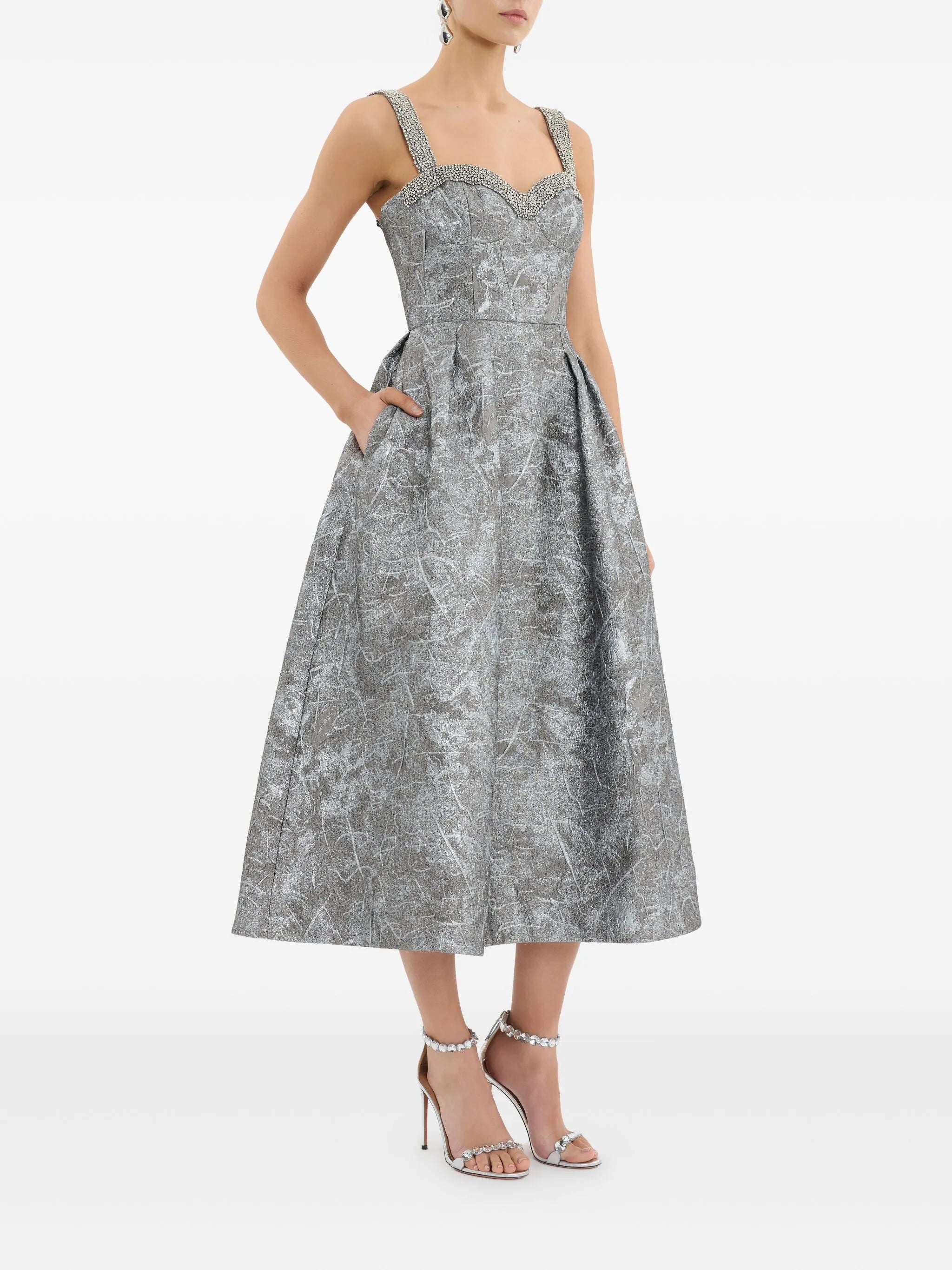 embellished sterling midi dress