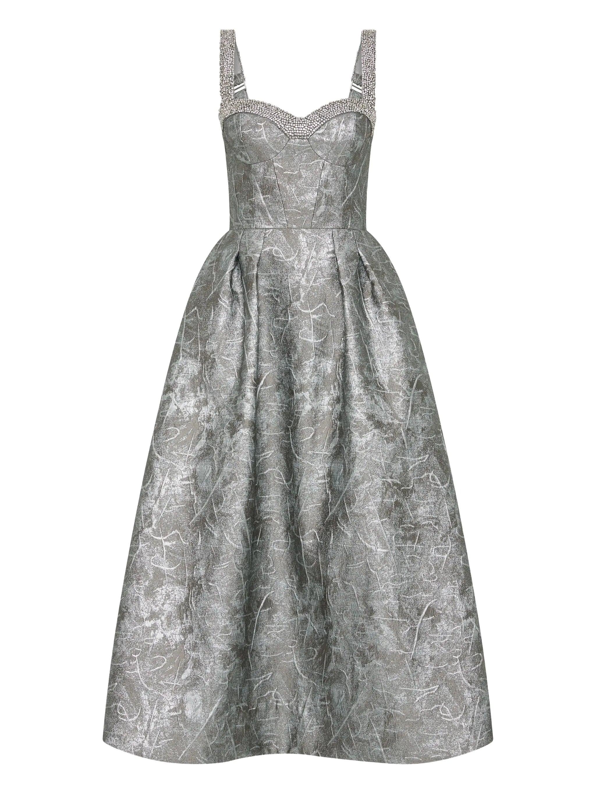 embellished sterling midi dress