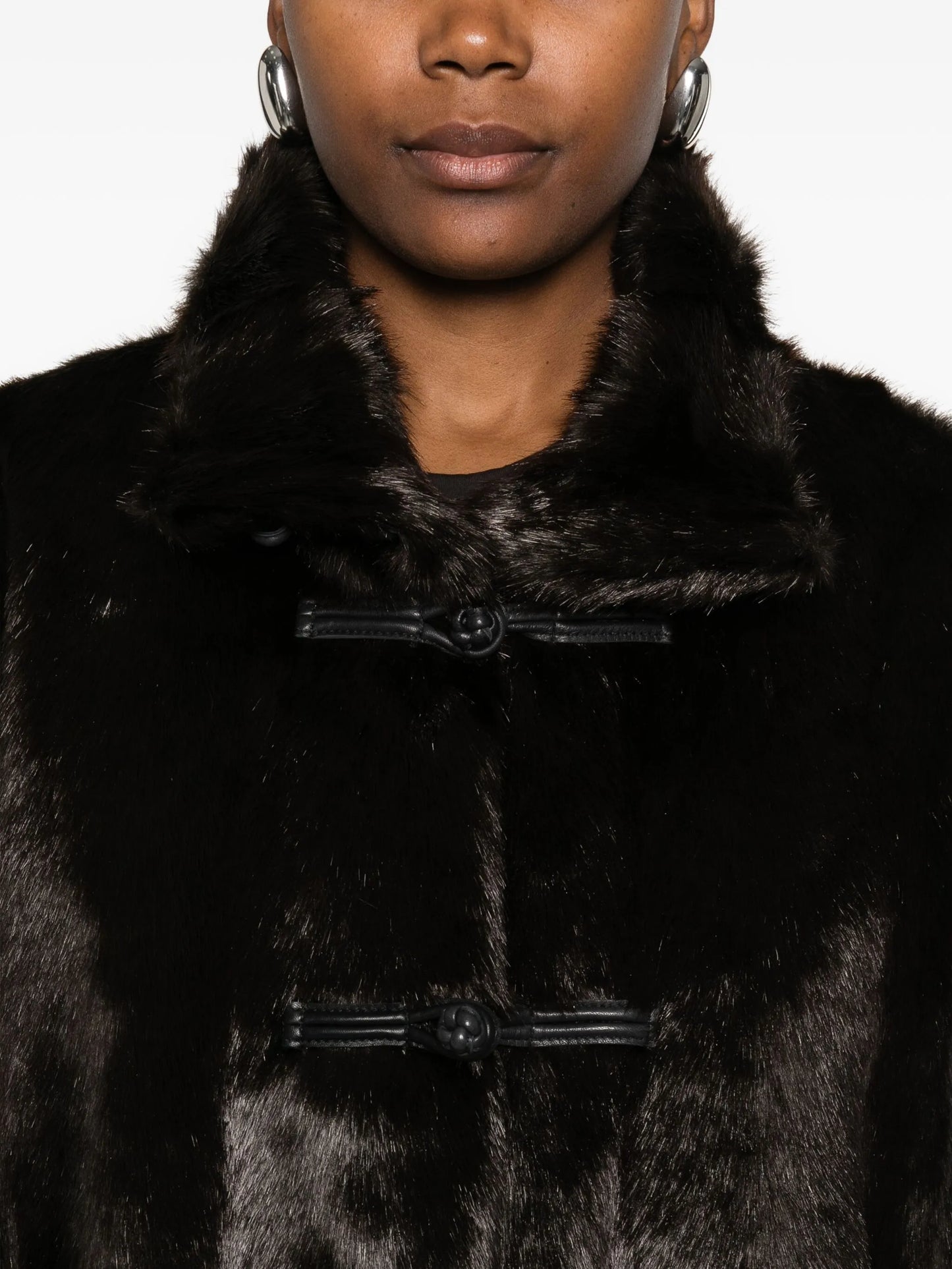 faux-fur buttoned coat