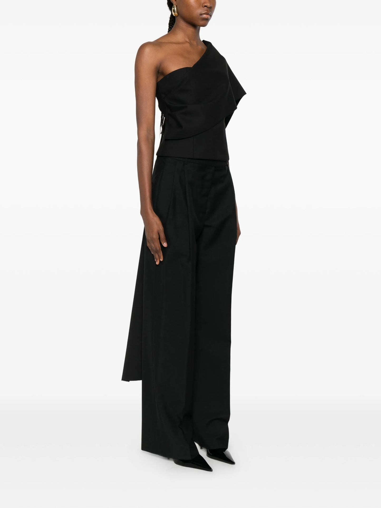 one-shoulder blouse