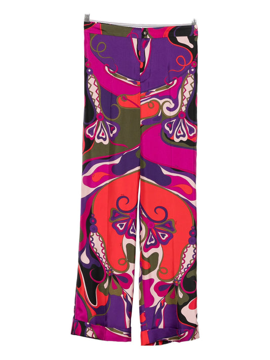 abstract-print trousers