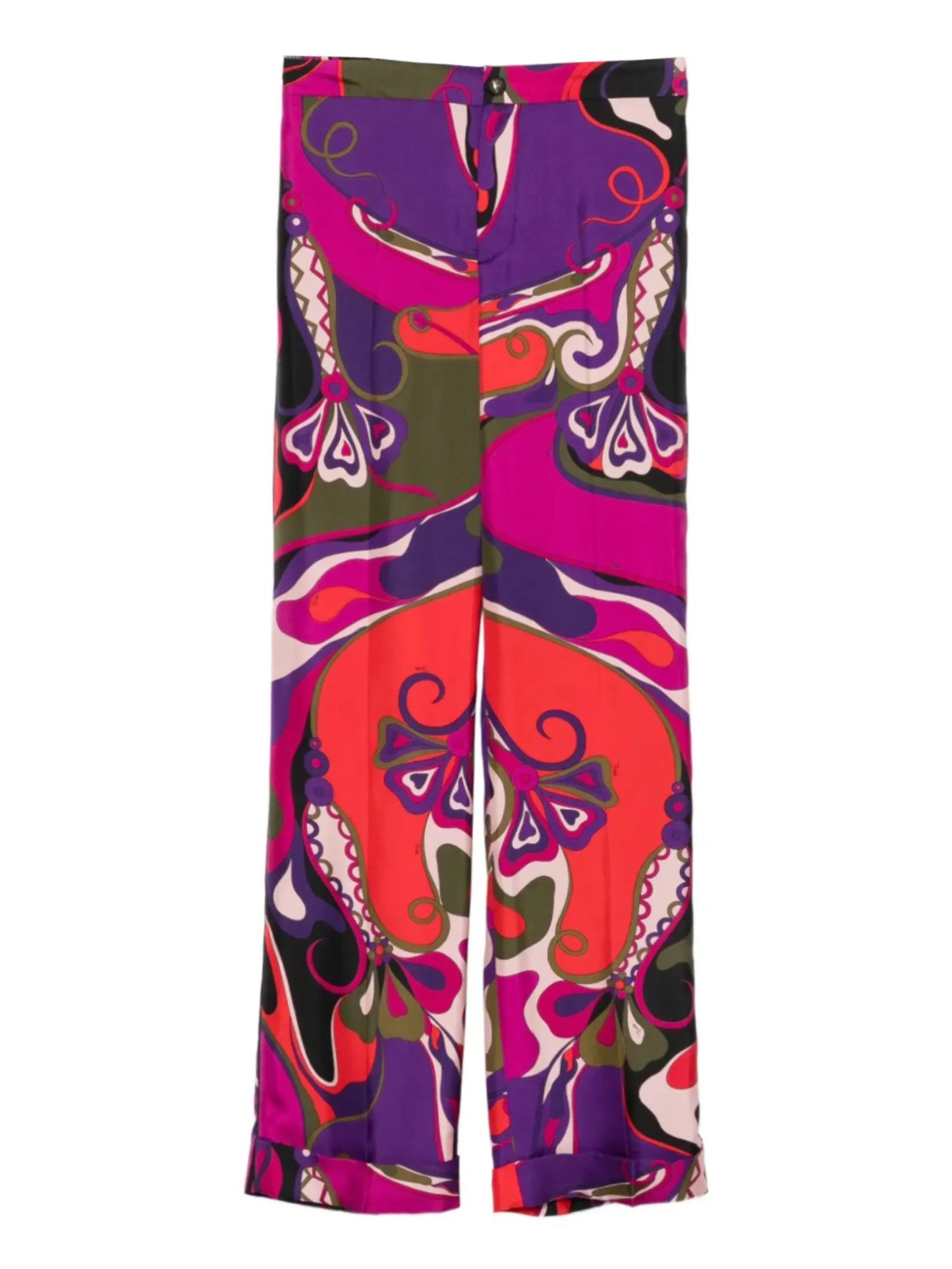abstract-print trousers