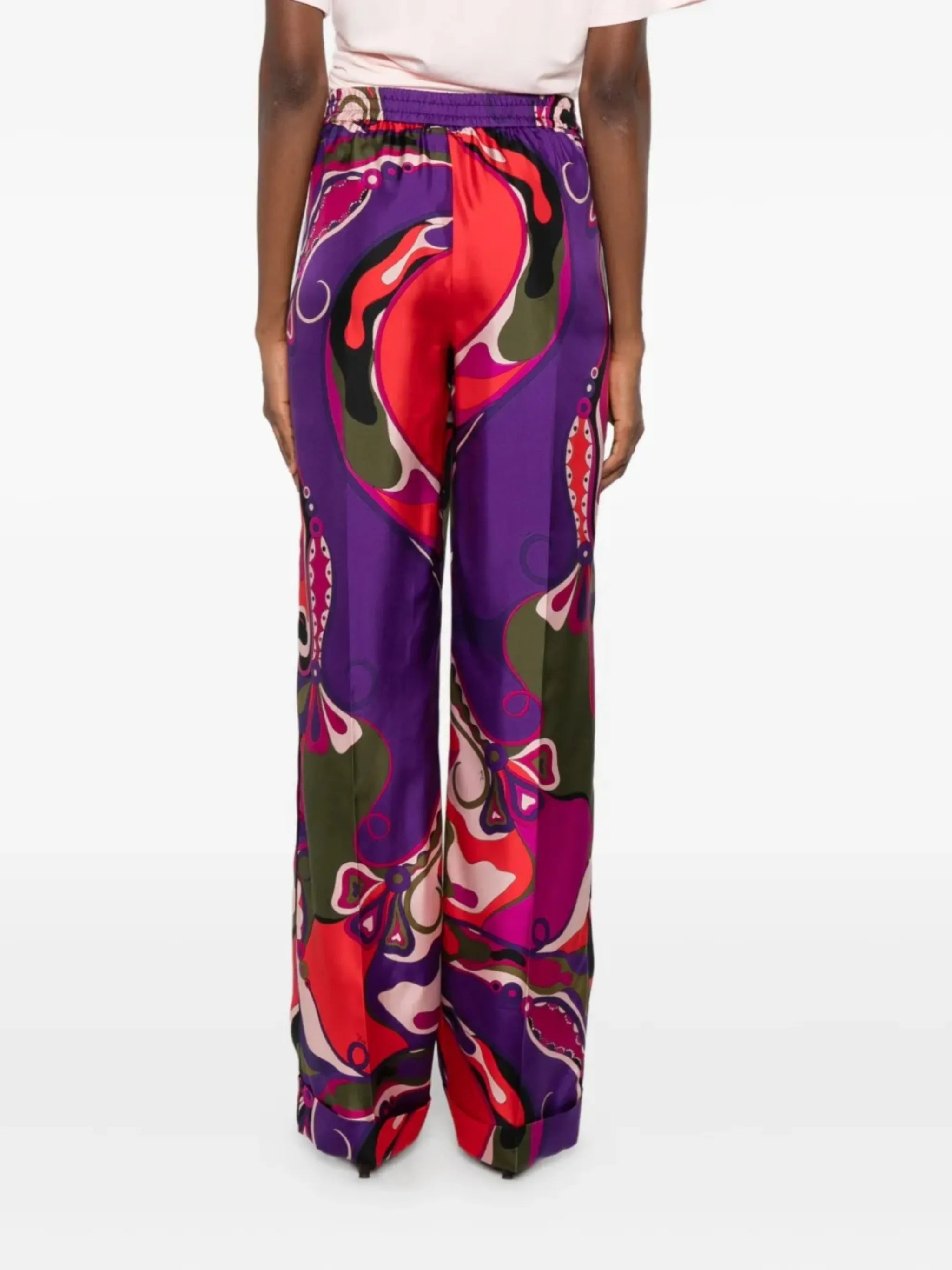 abstract-print trousers
