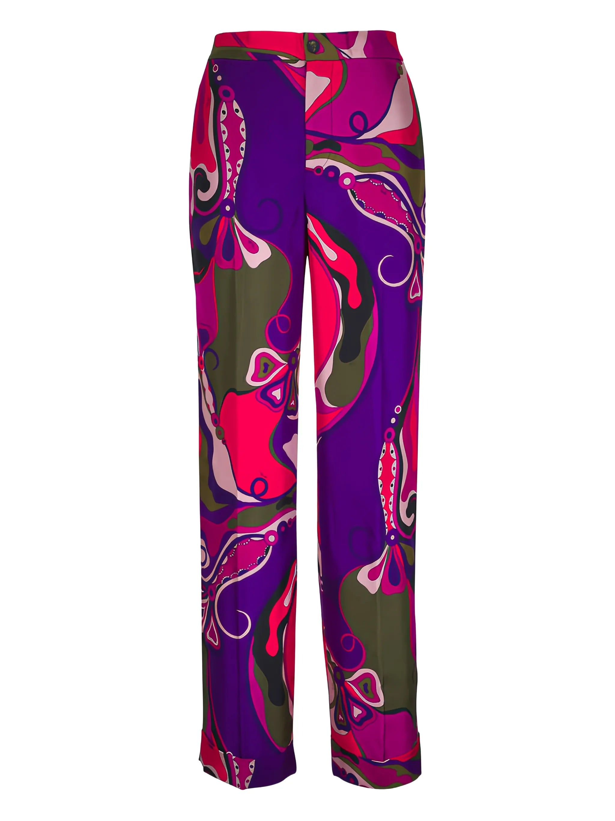 abstract-print trousers