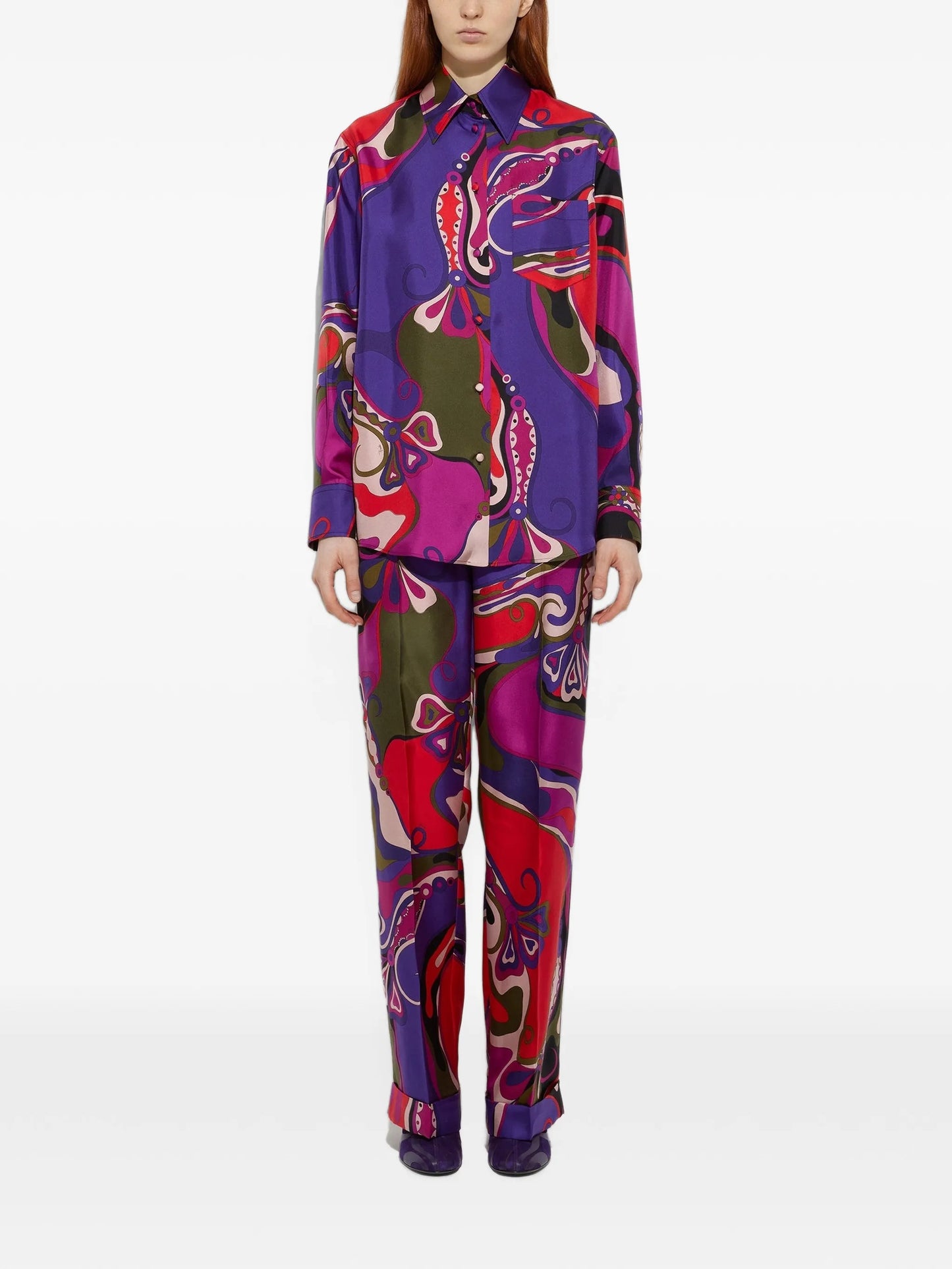 Orchidee-print pajama trousers