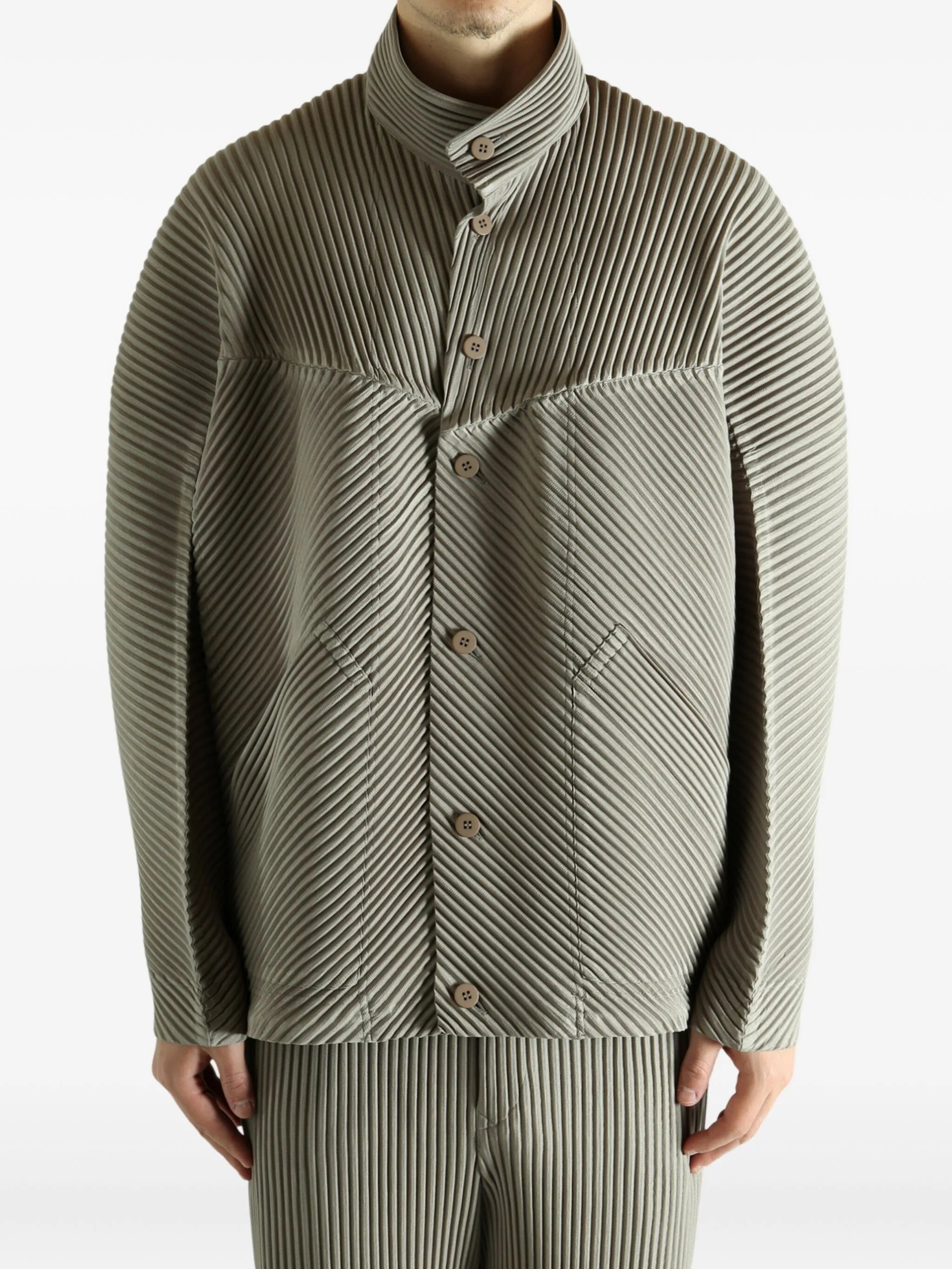 pleated shirt jacket