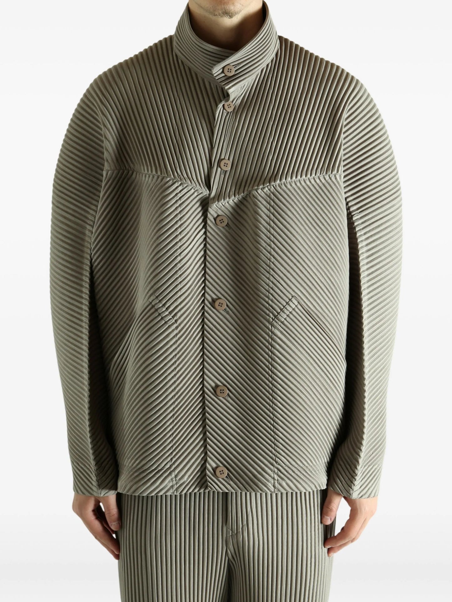 pleated shirt jacket